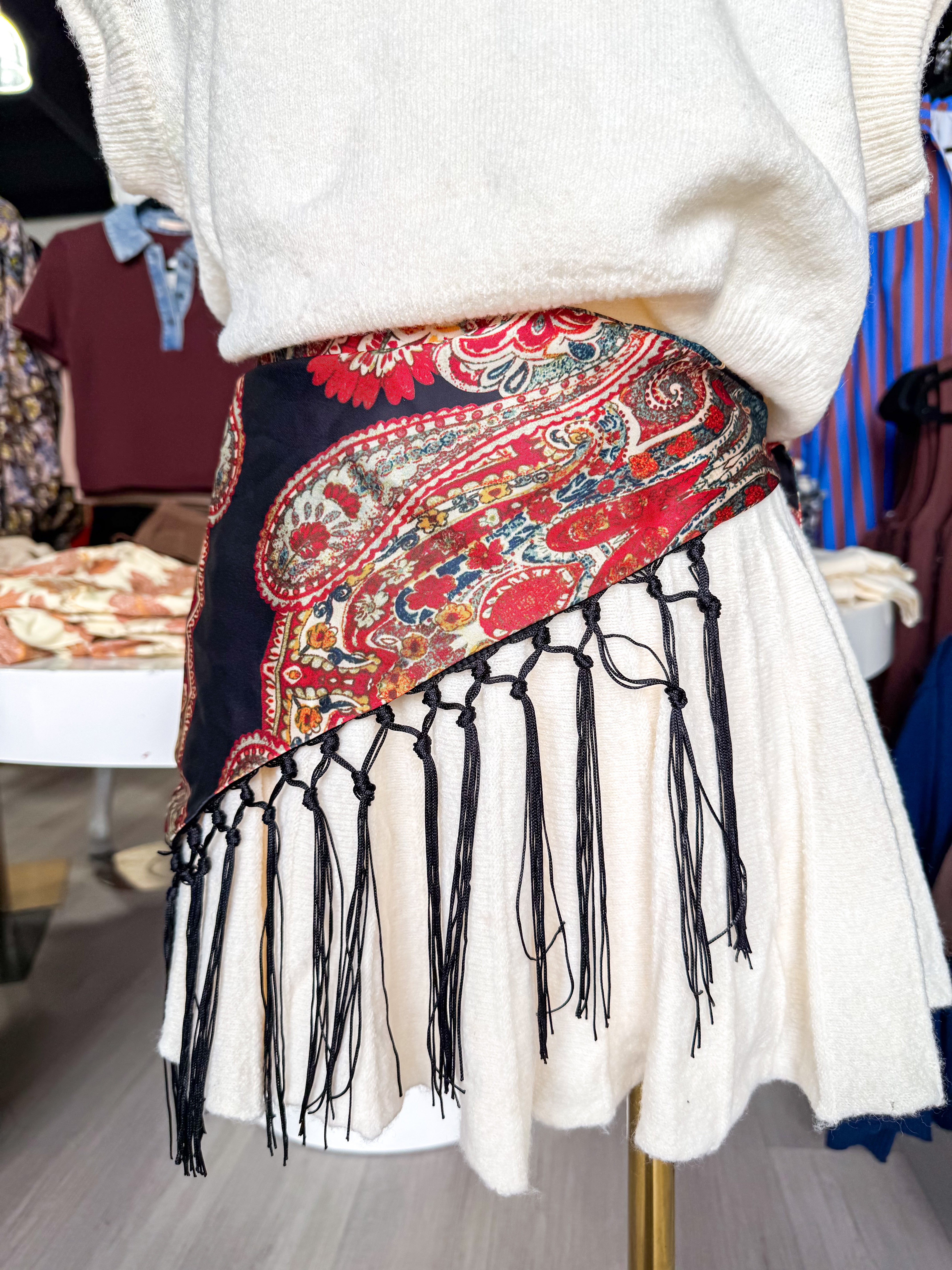 Rust Mutli Fringe Scarf