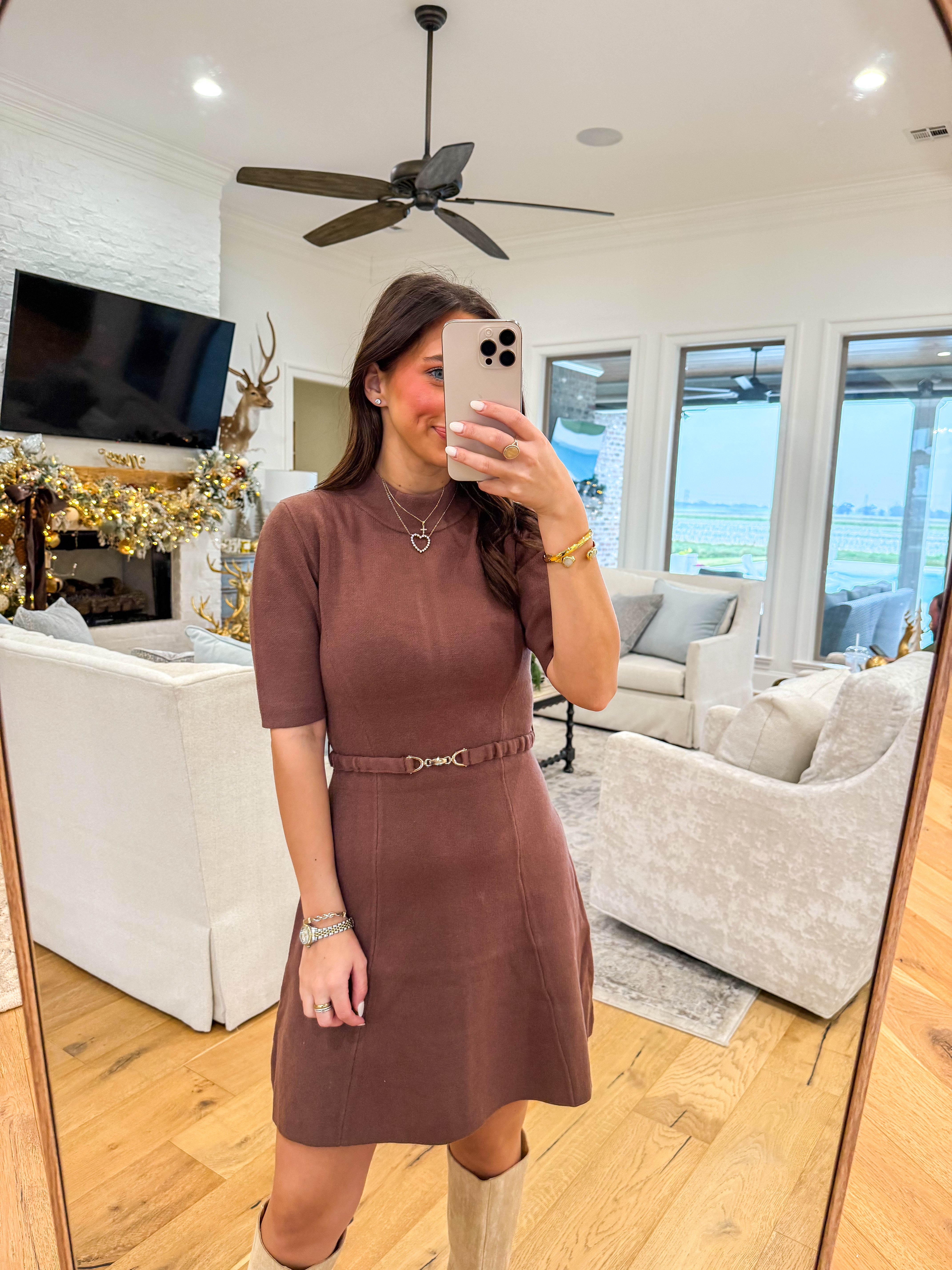 Cocoa & Sparkle Mini Dress