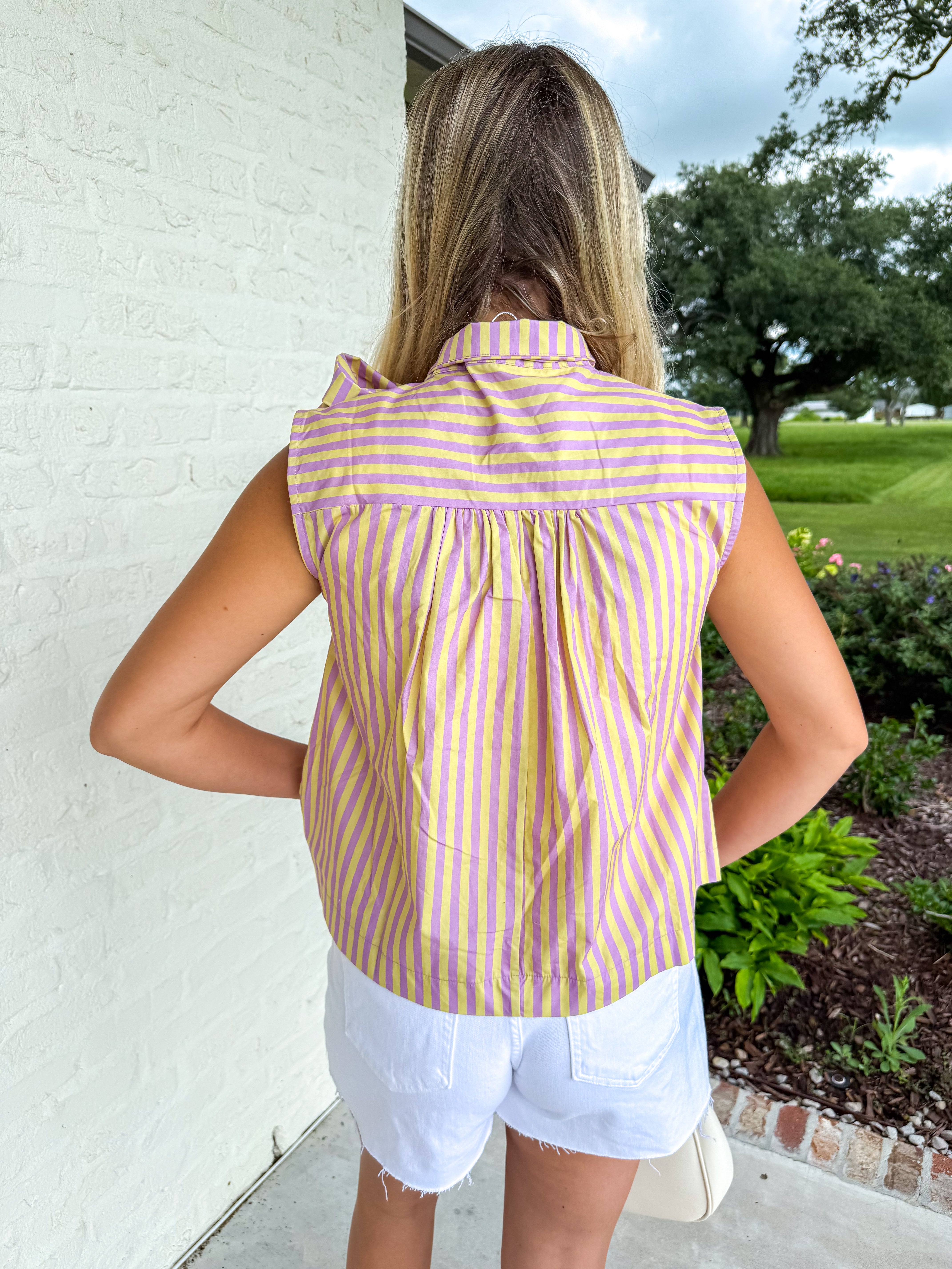 Lavender Lemon Bow Top