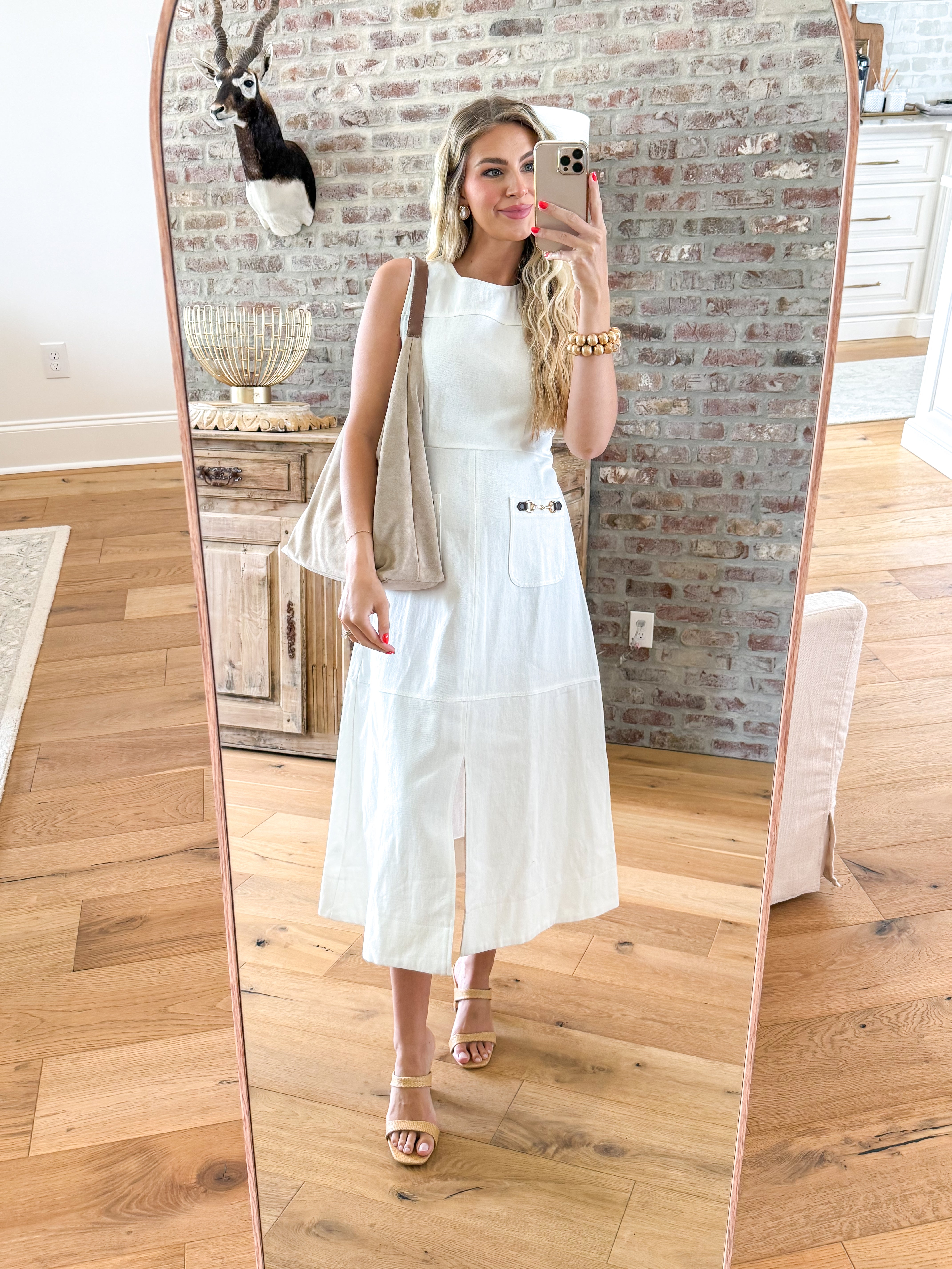 Chamberlain Off White Midi Dress