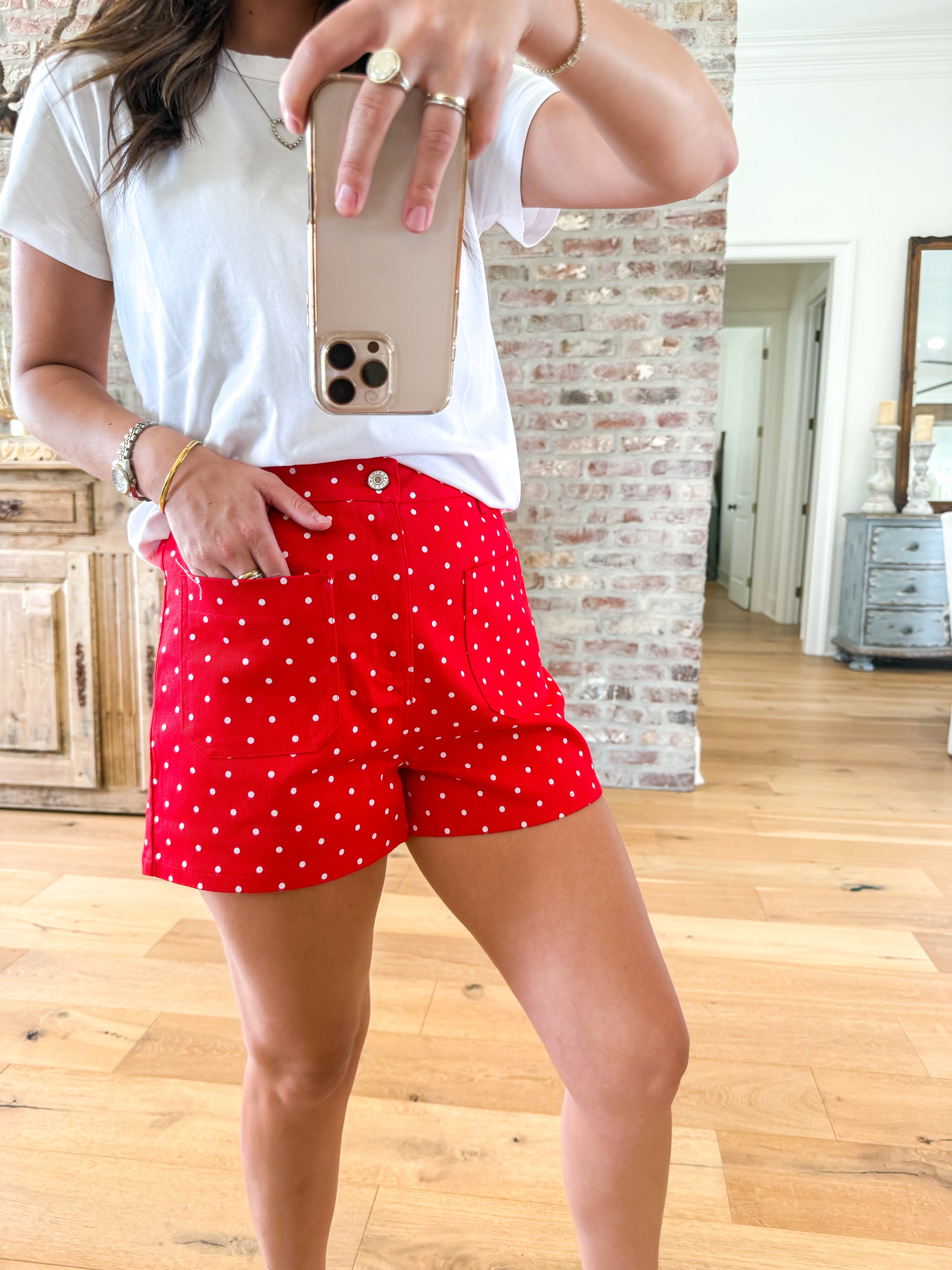 Dotty Days Red Shorts