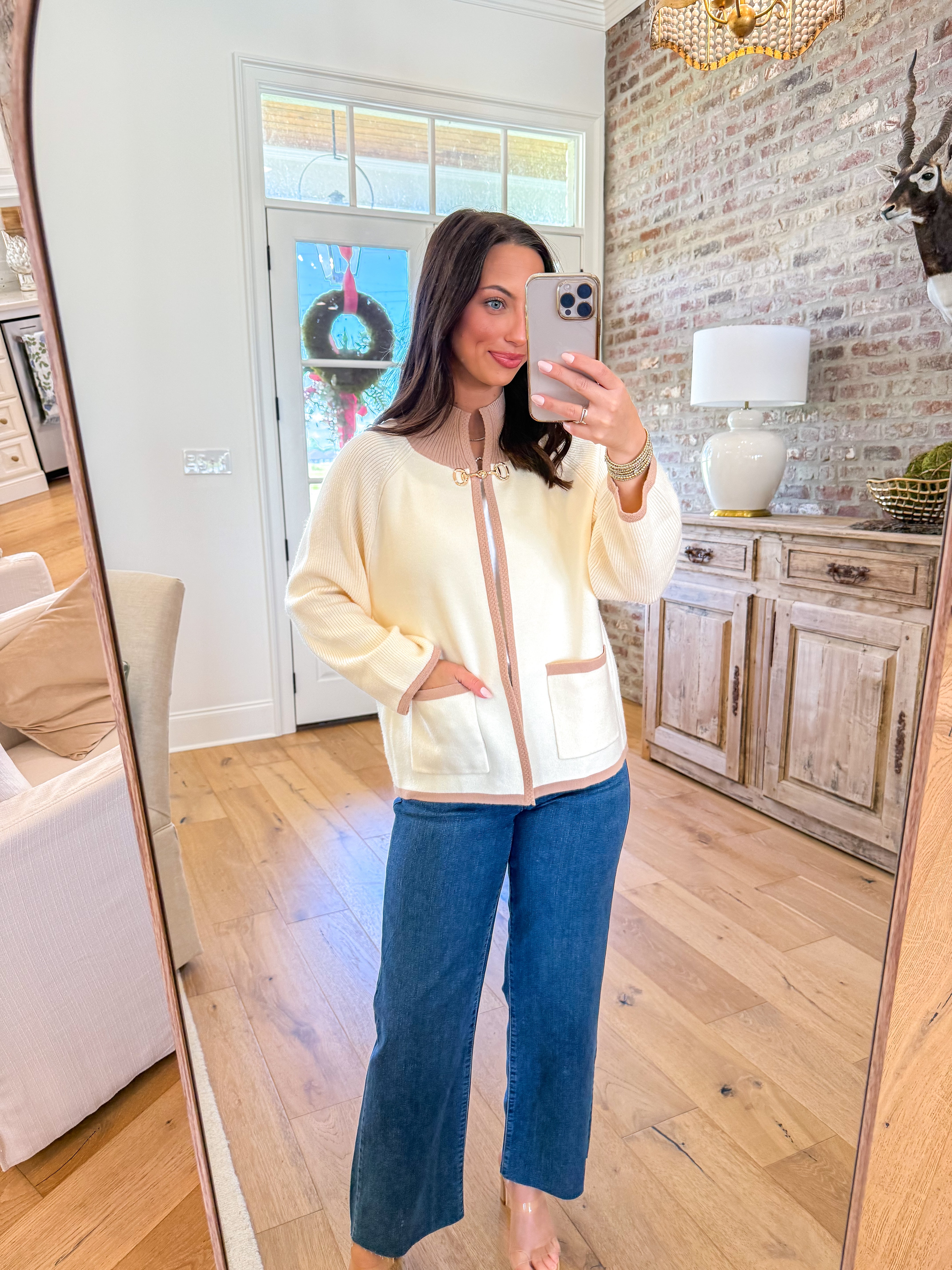 Camel & Cream Knit Cardigan