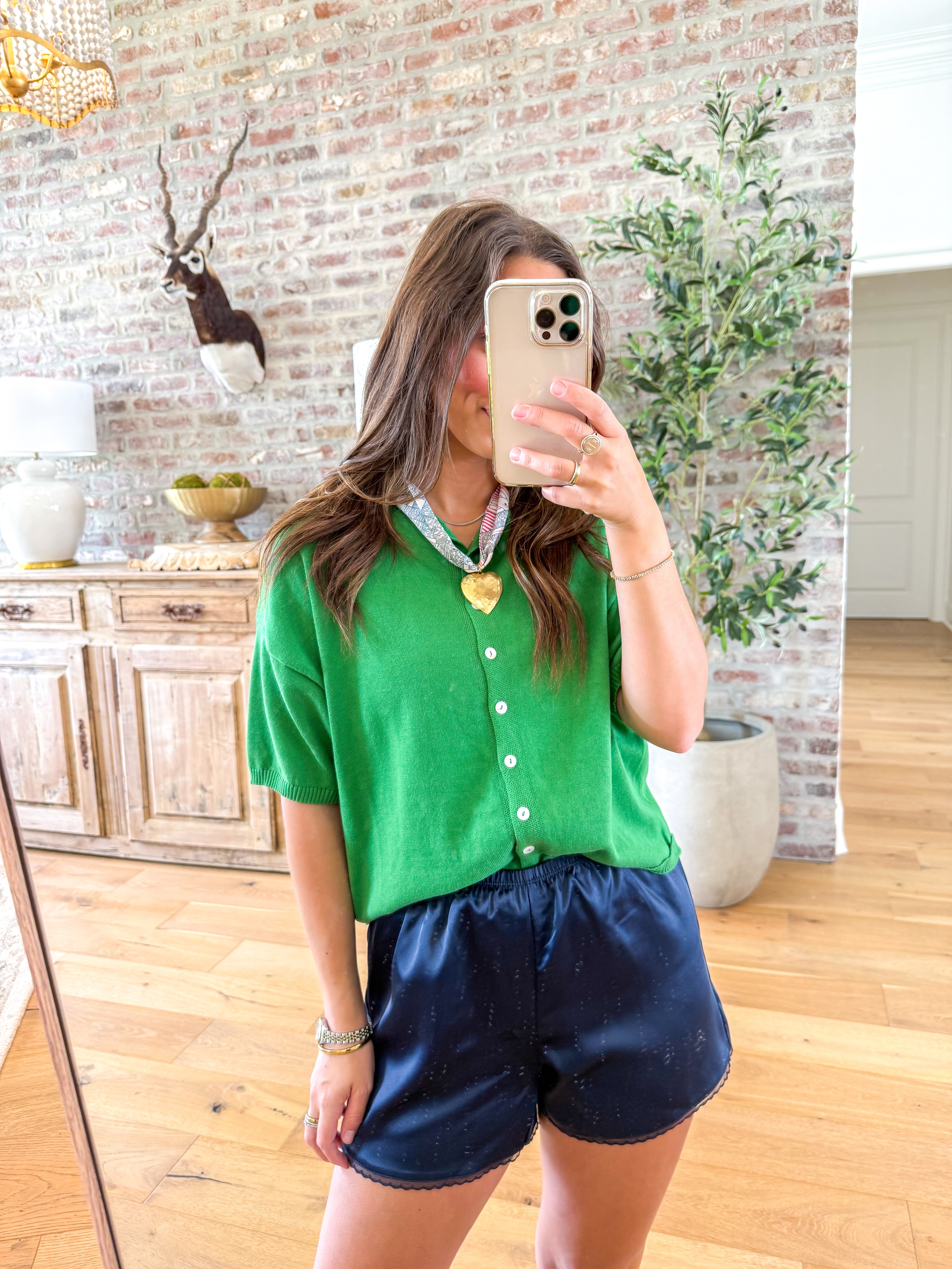 Kelly Green Short Sleeve Cardi