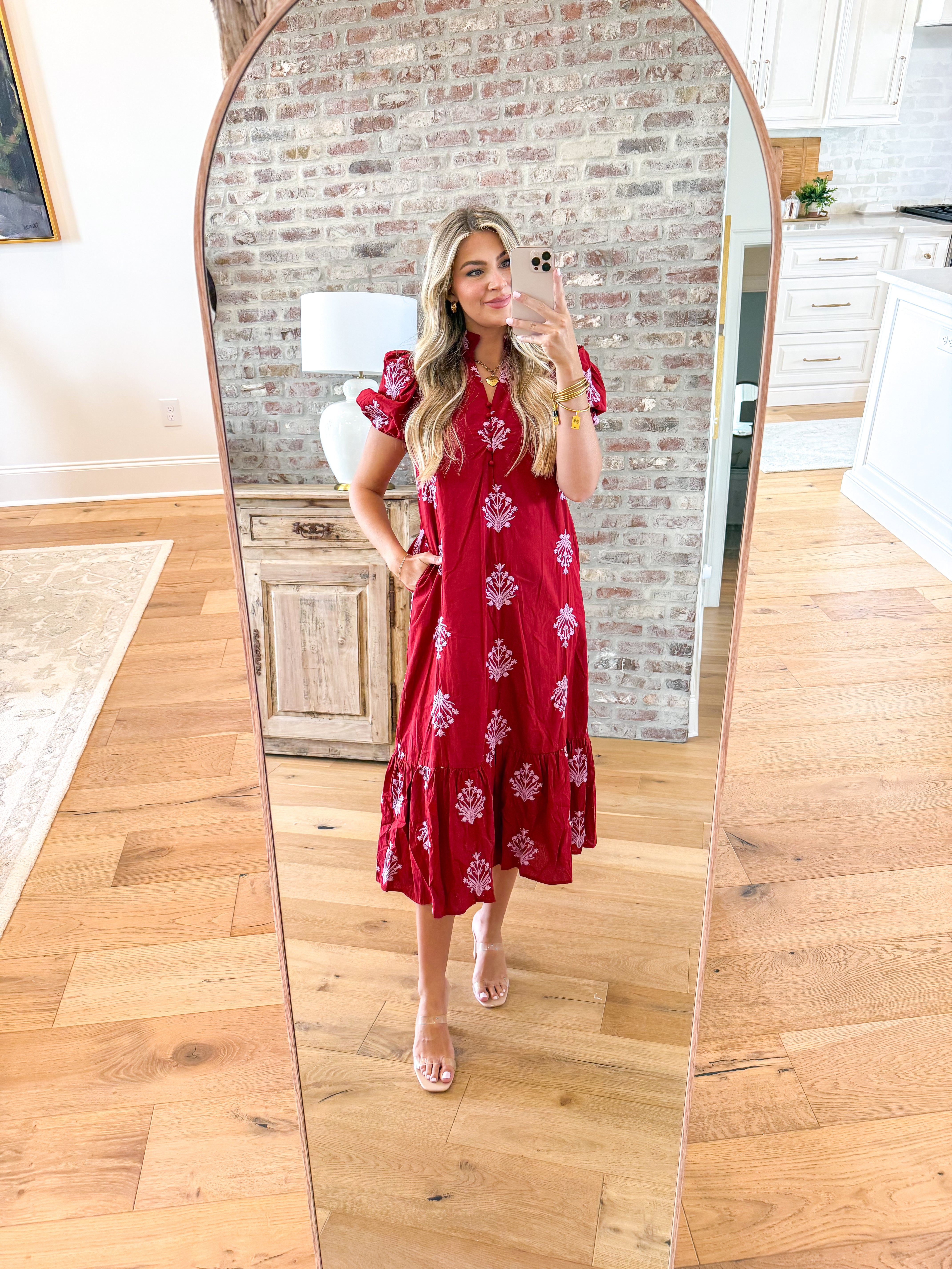 The Wildflower Embroidered Midi Burgundy
