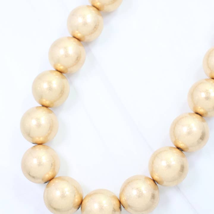 Palmer Beaded Necklace Wr Worn Gold