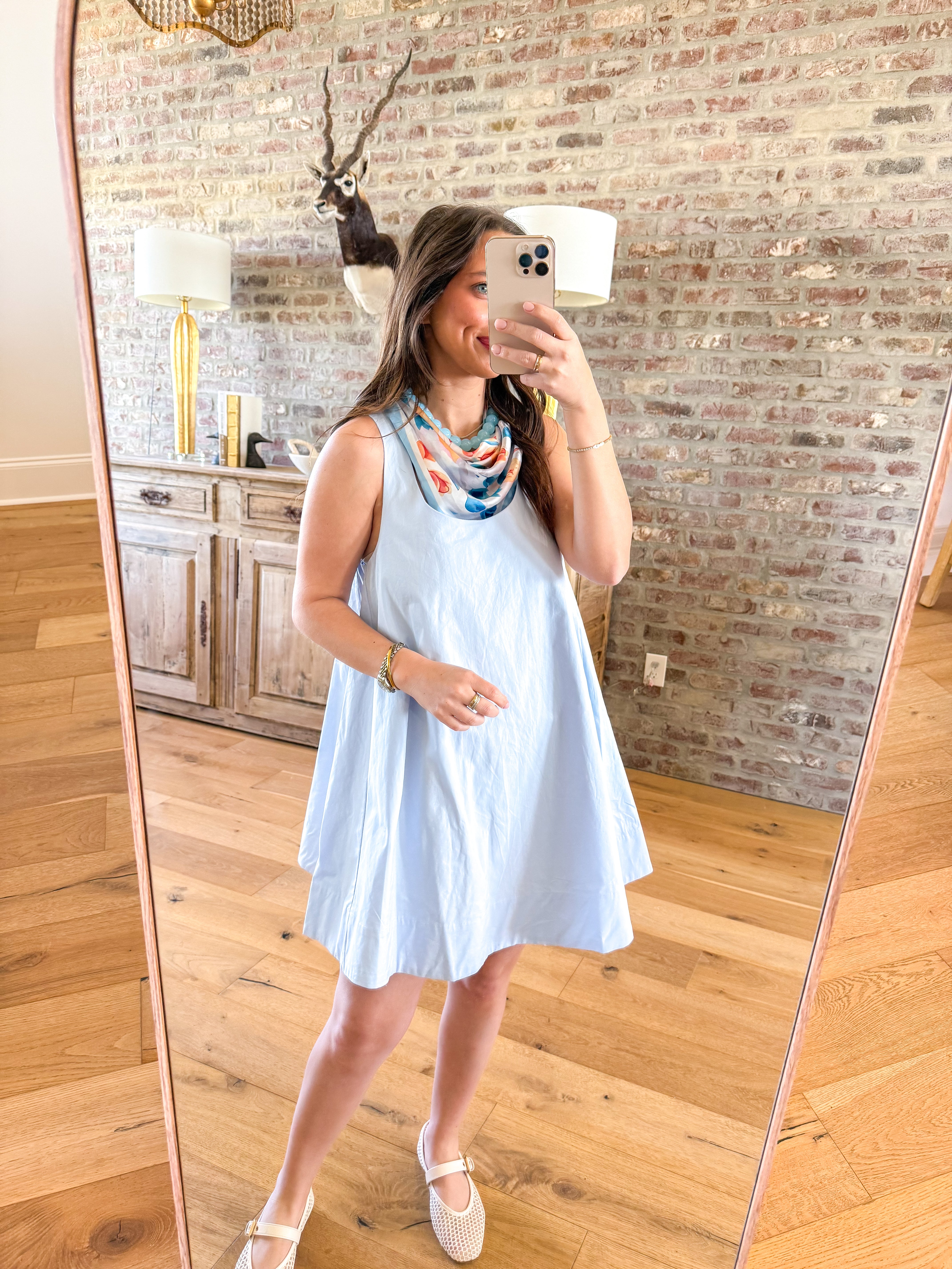 Ariel Sleeveless Swing Light Blue Mini