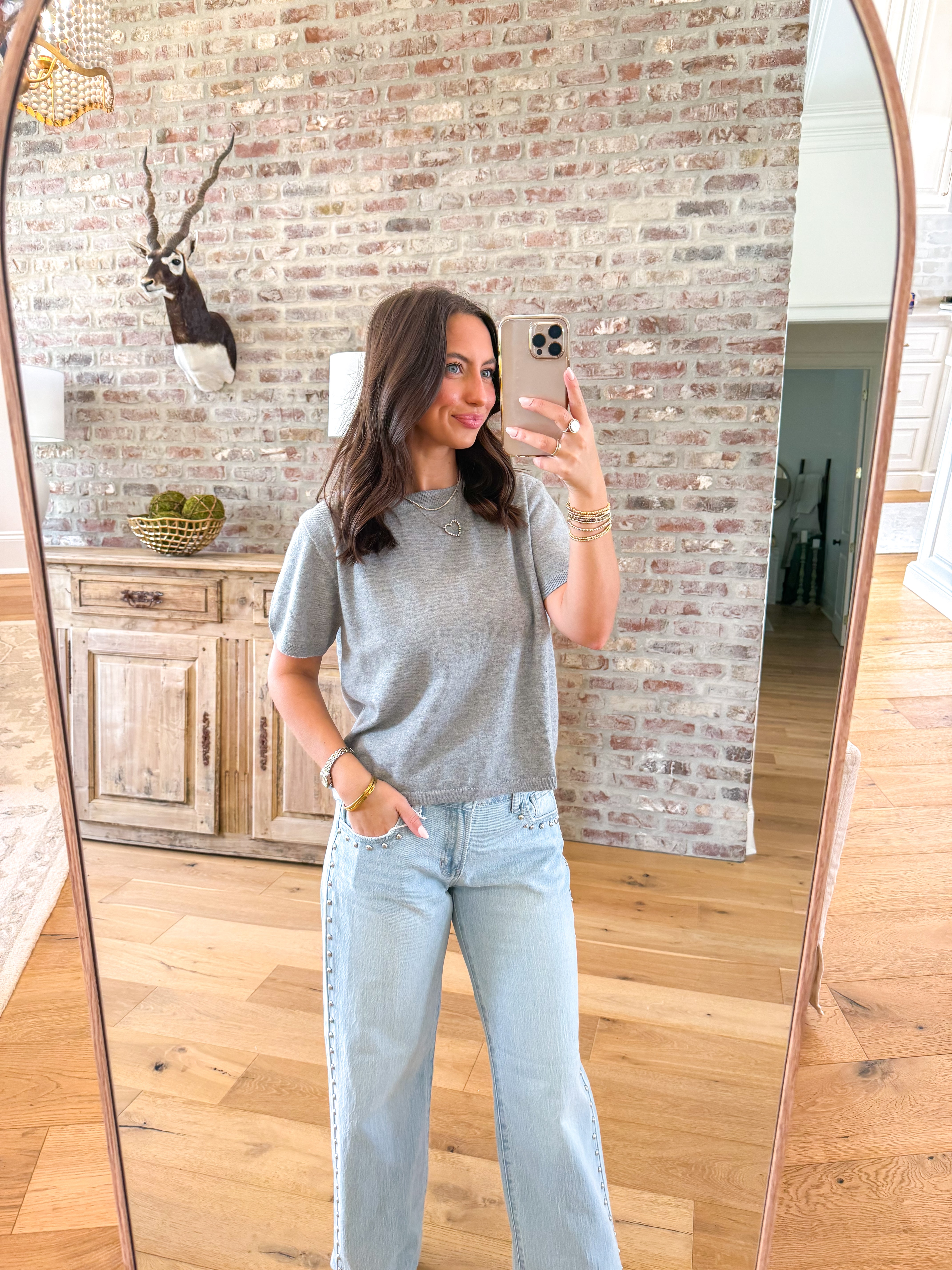 The Heather Grey Knit Tee