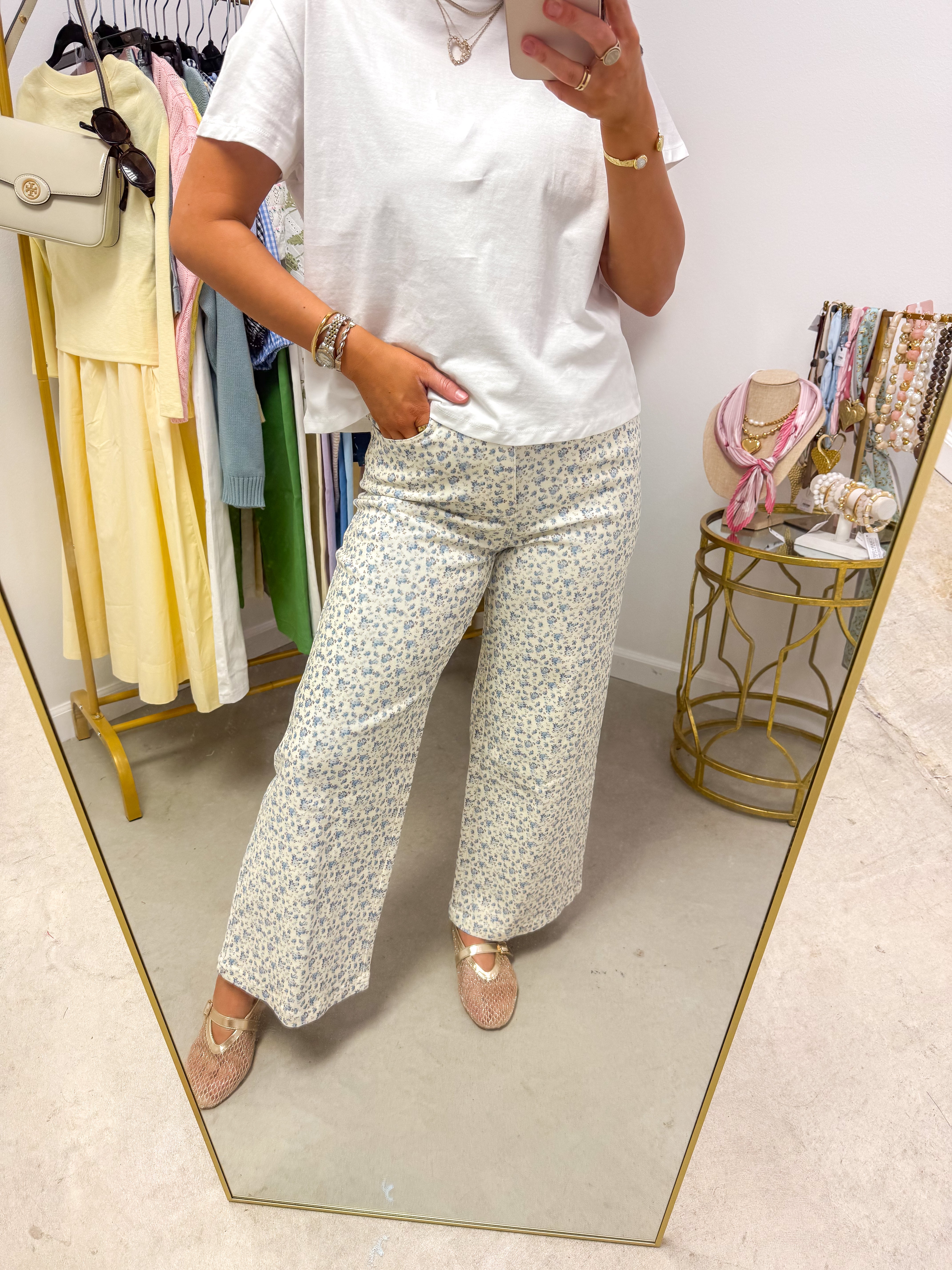 Willa Blue Floral Jeans