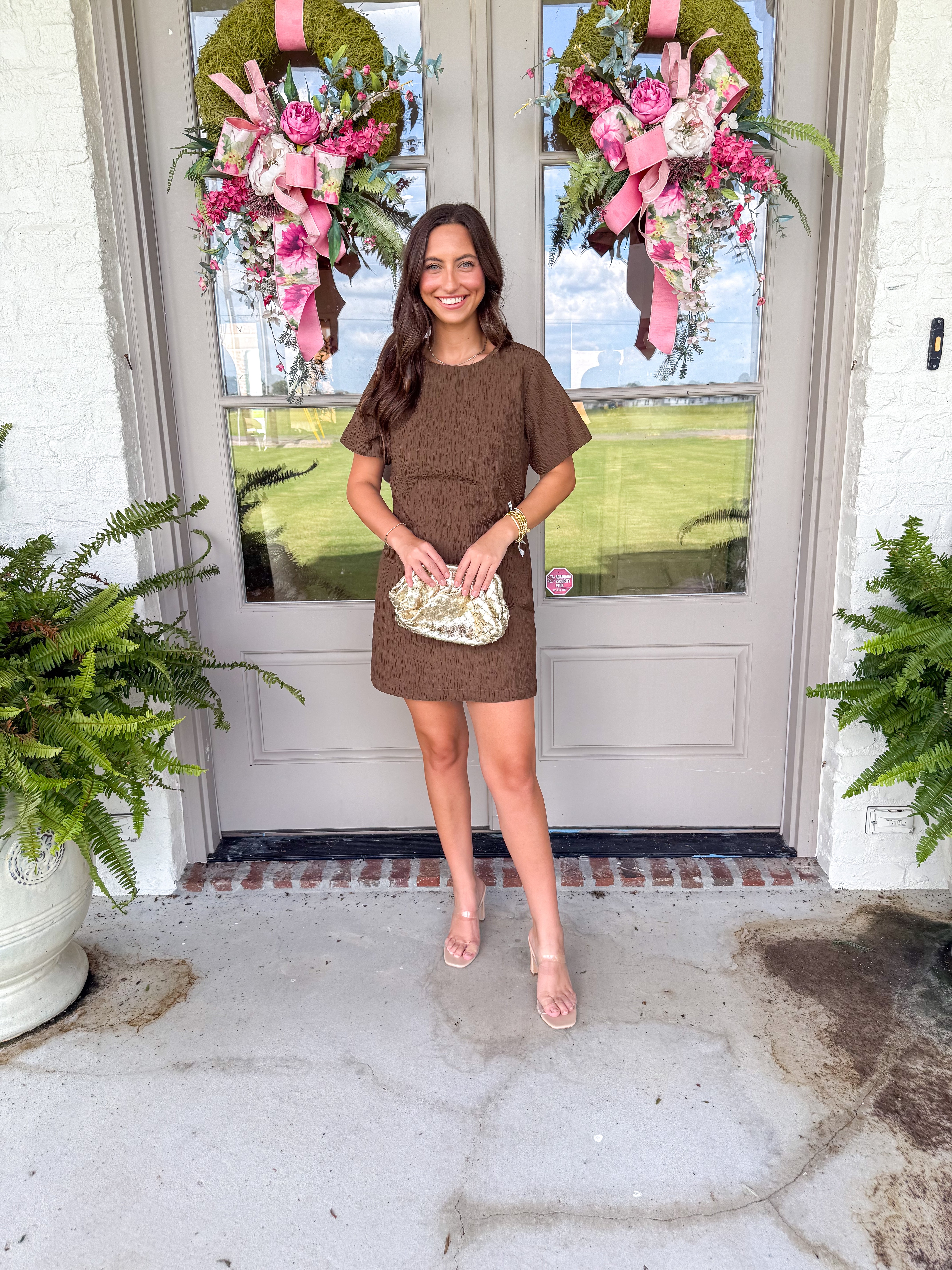 Katia Textured Shift Mini Dress