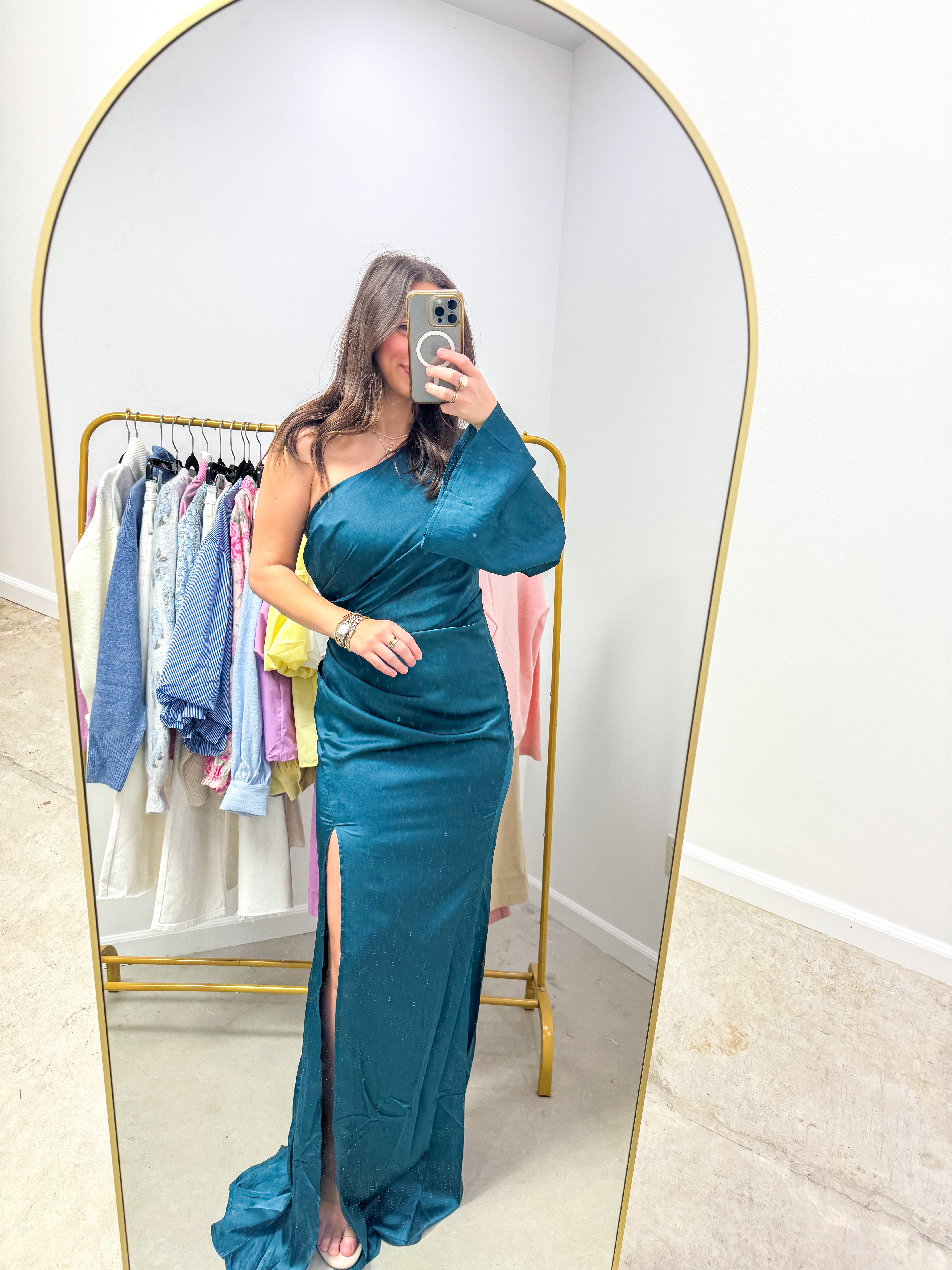 The Queen's Krewe Teal Ballgown