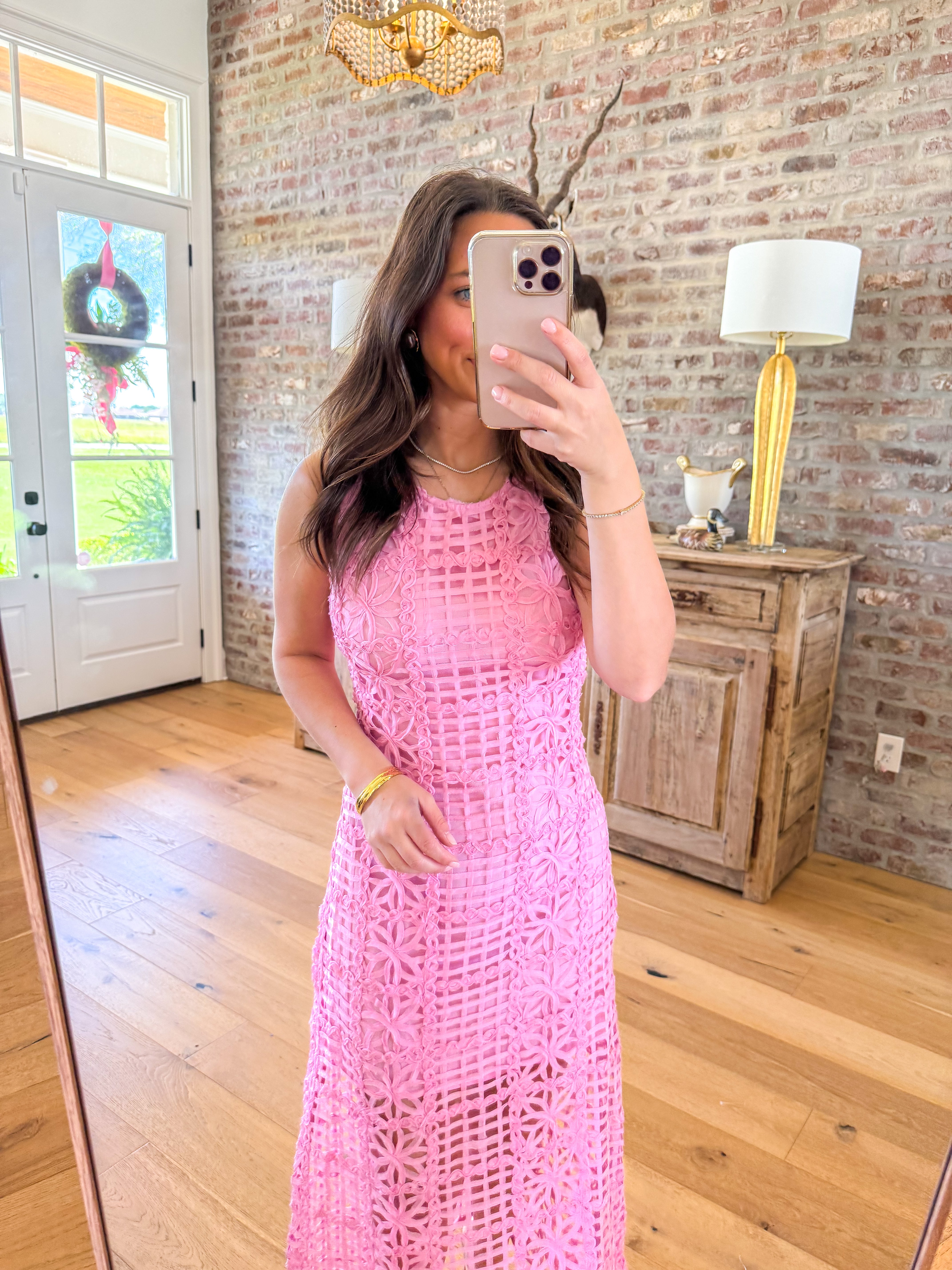 Garden Soirée Lace Maxi Pink