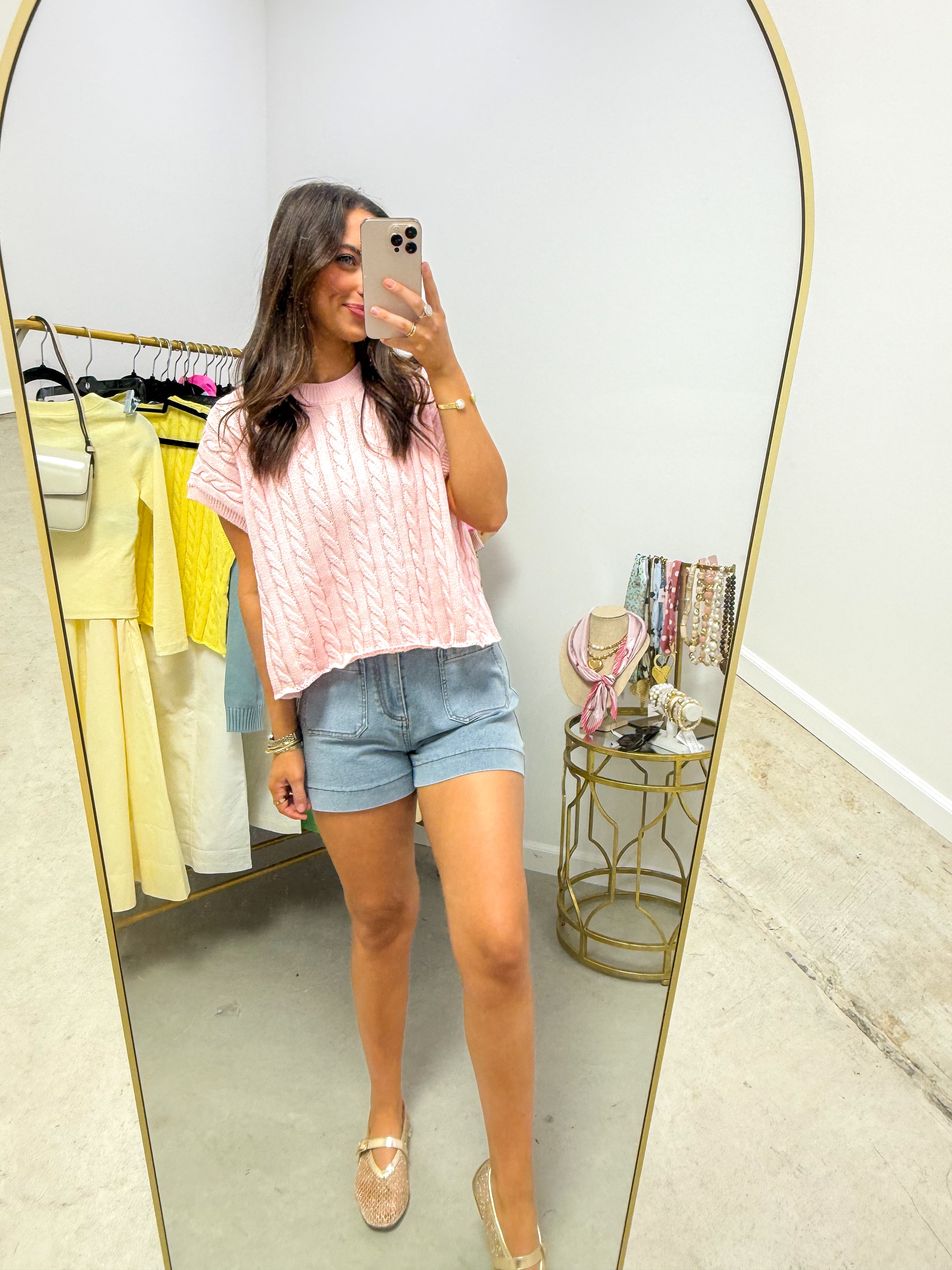 Alina Blush Sweater Vest Top