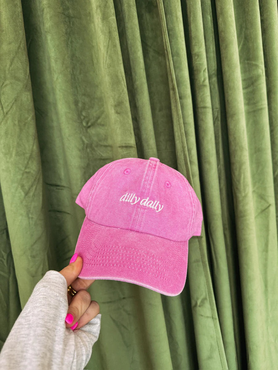 Dilly Dally Pink Dad Cap