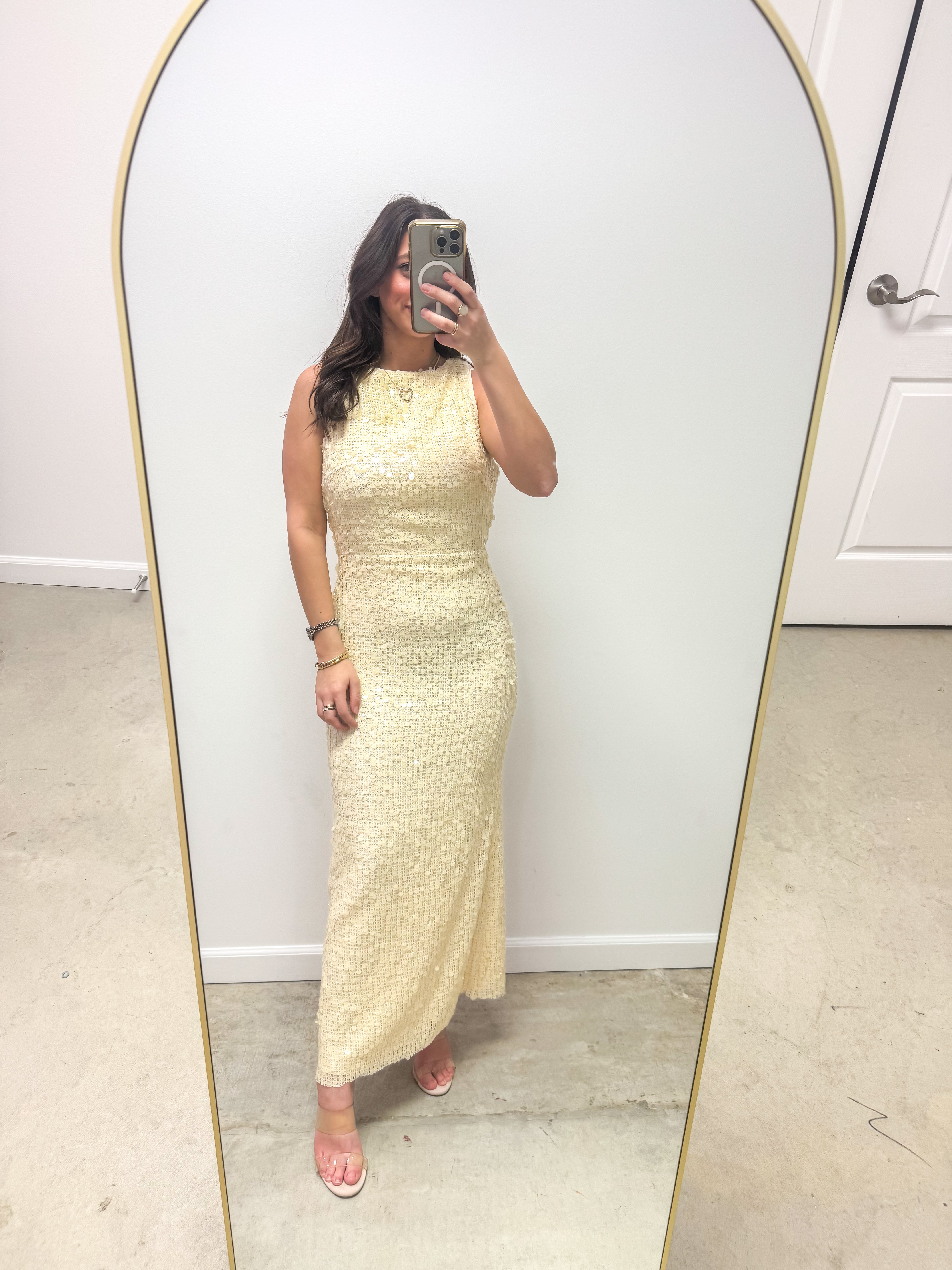 Frances Yellow Sequin Maxi