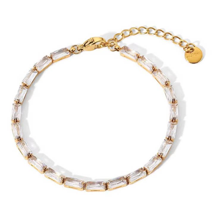 Baguette Cz Tennis Bracelet