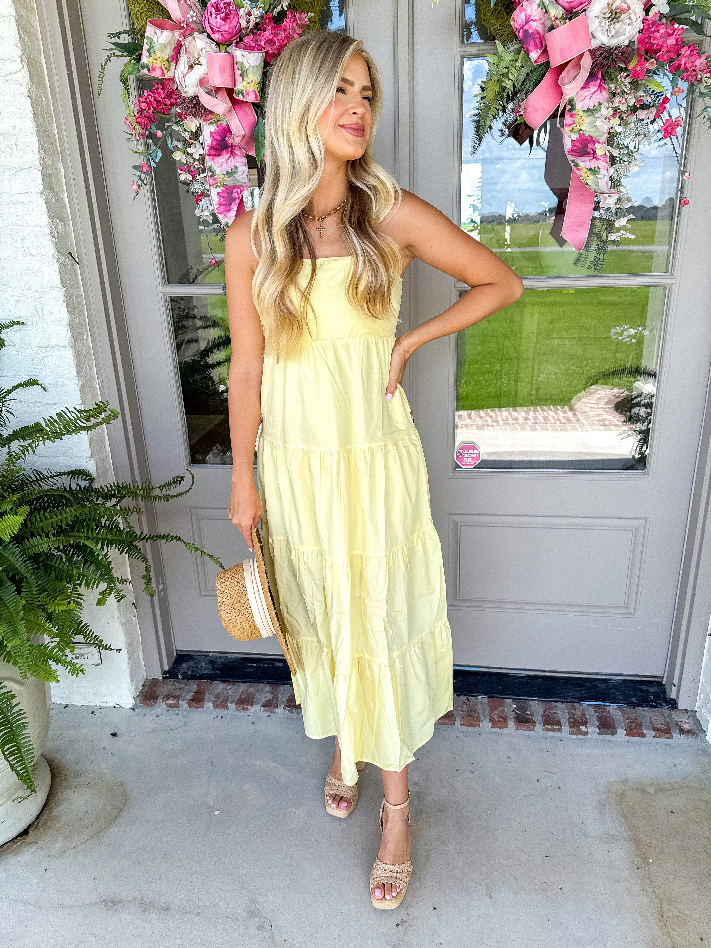 Iris Poplin Tiered Maxi Yellow