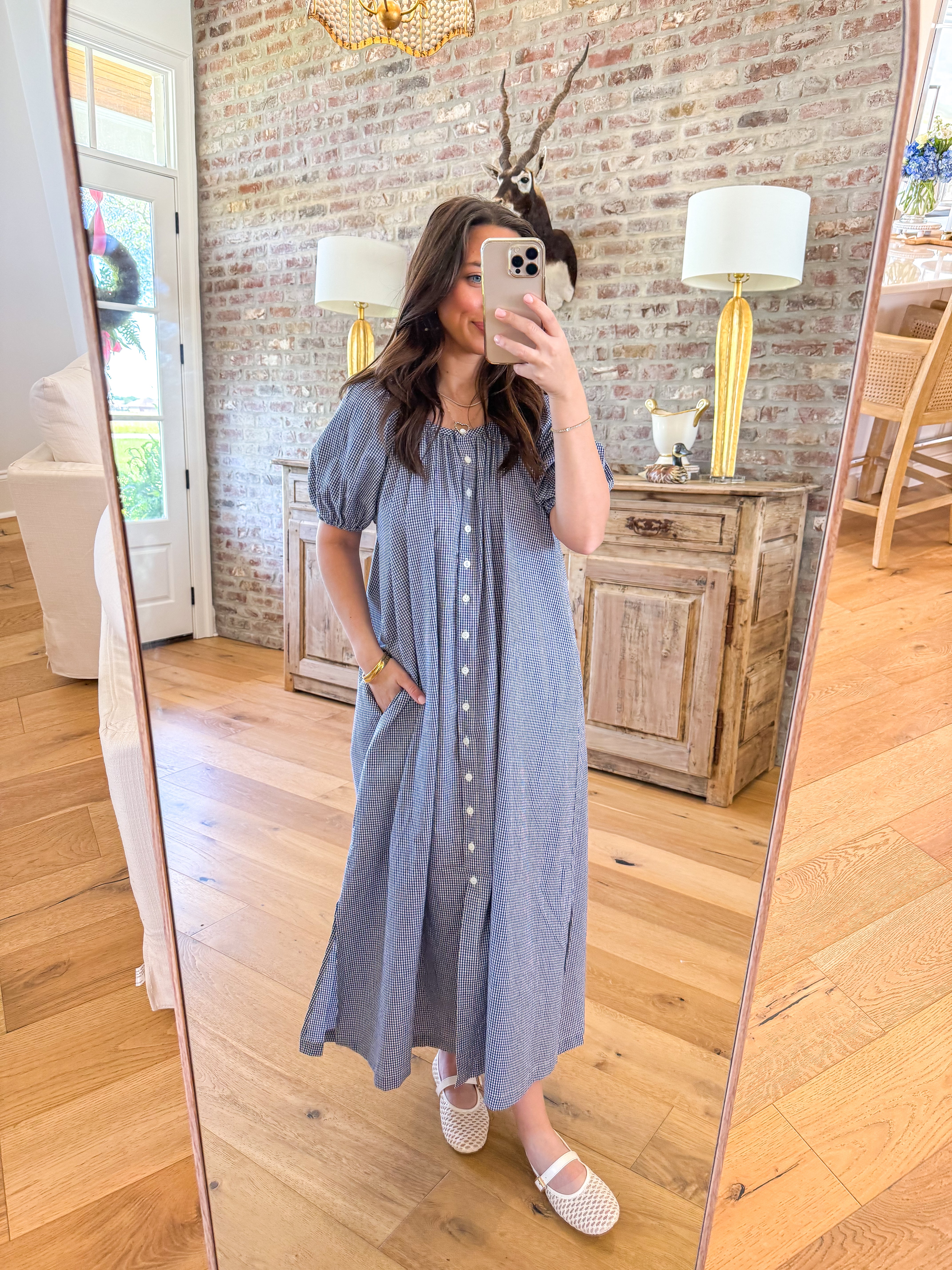 Charlie Blue Gingham Maxi
