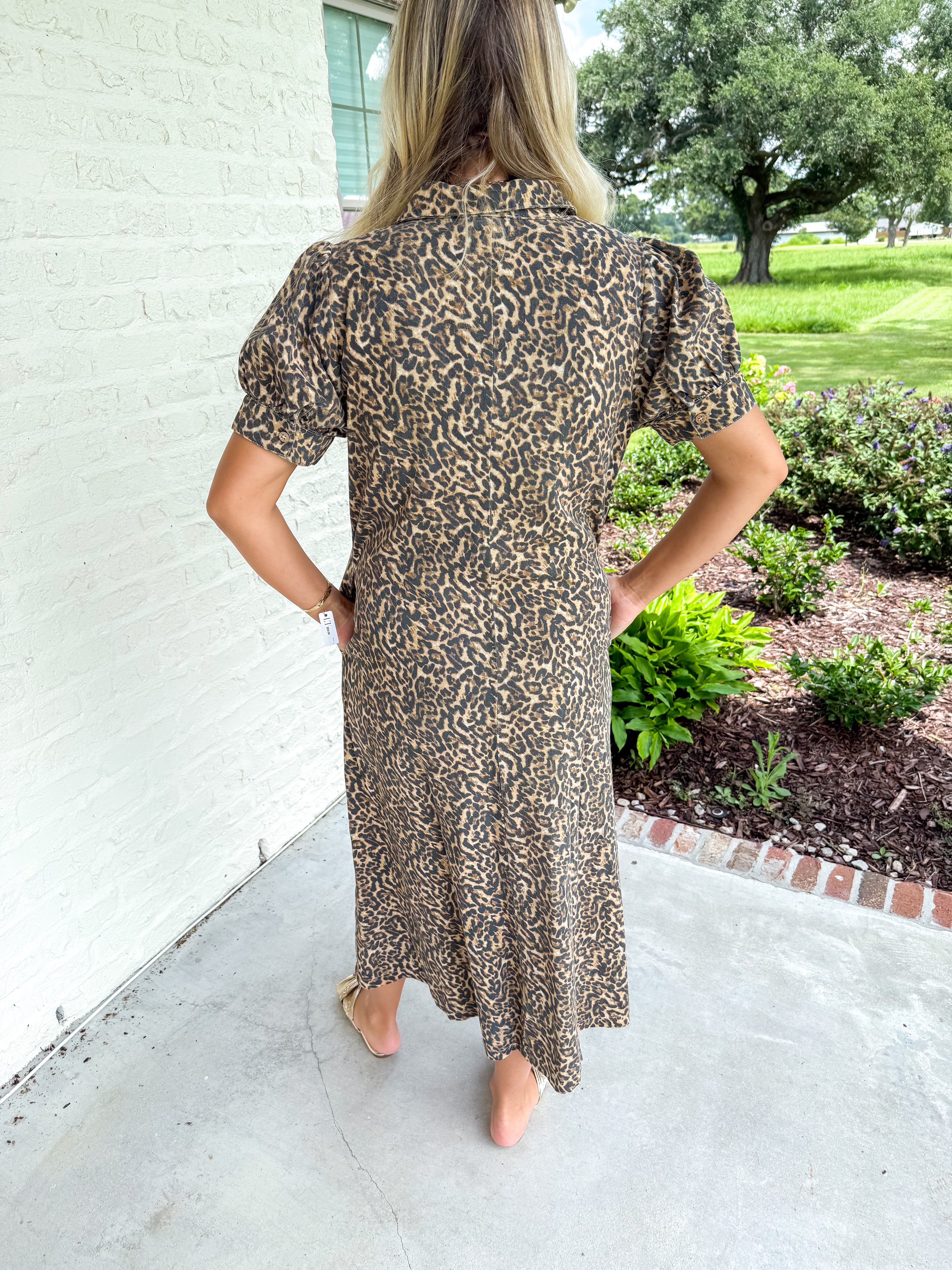 Spotted in Savannah Leopard Midi Dress