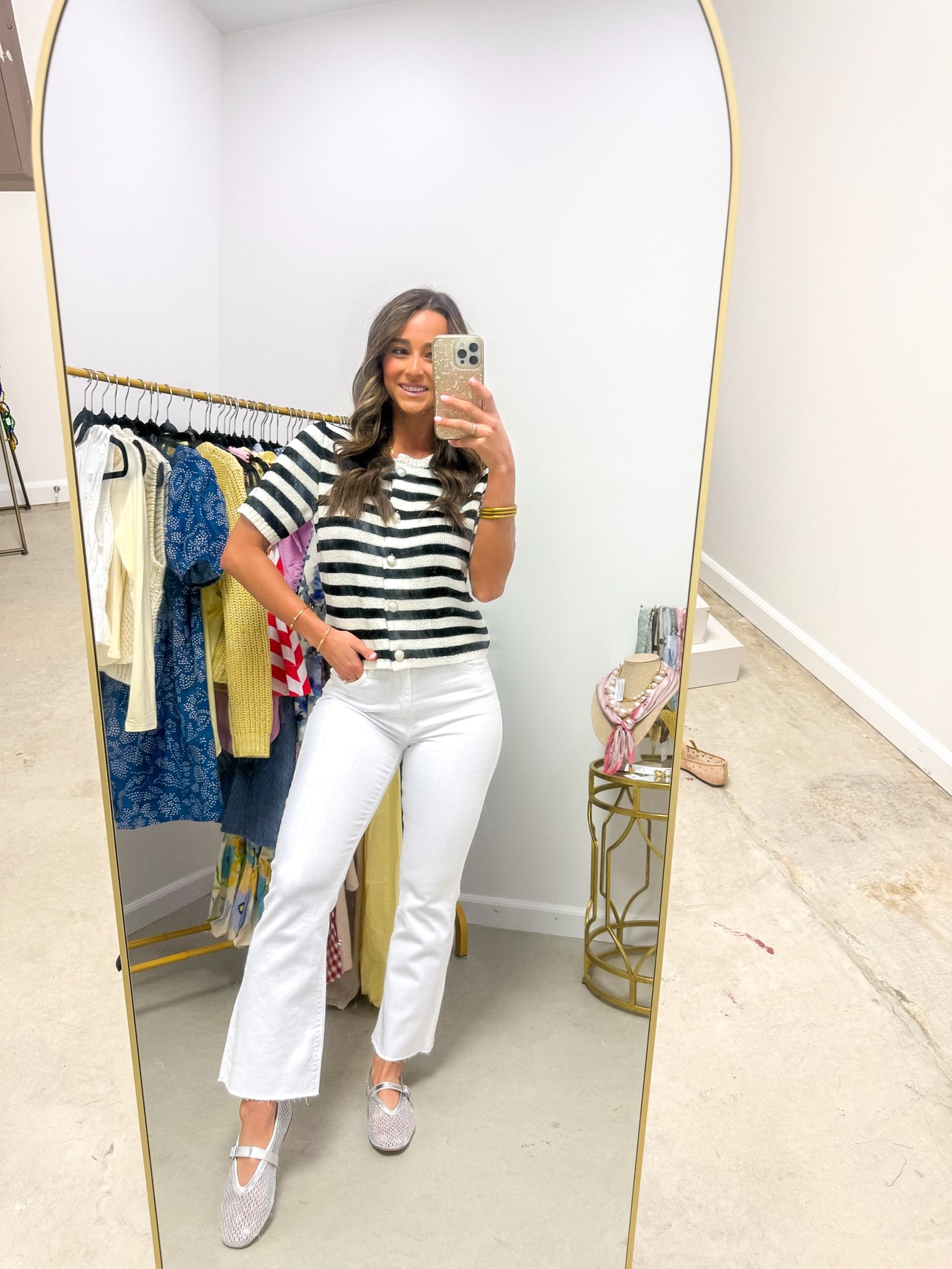 Daphne Stripe Button Cardigan