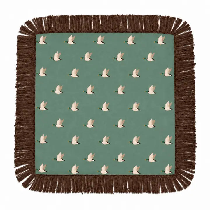 The Mallard Flight Brown Fringe Scarf