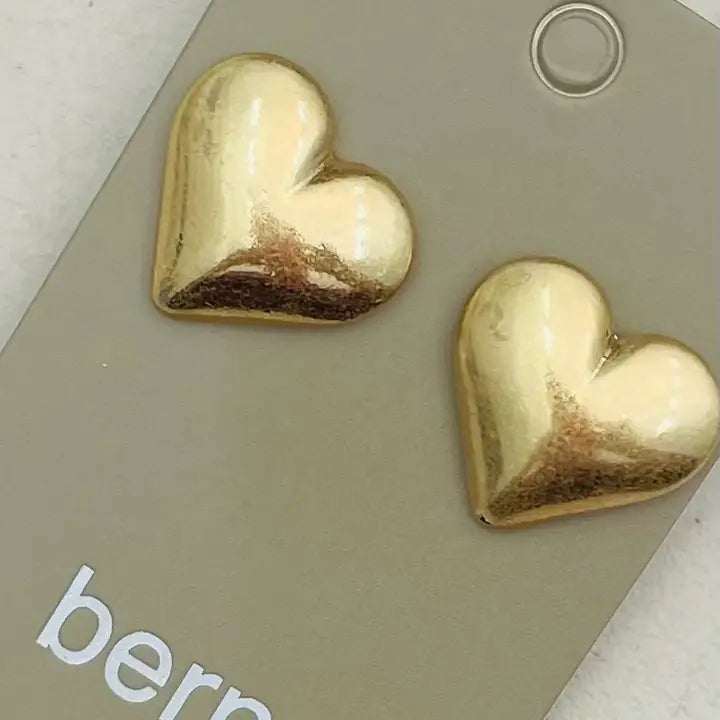Vintage Puffy Heart Studs