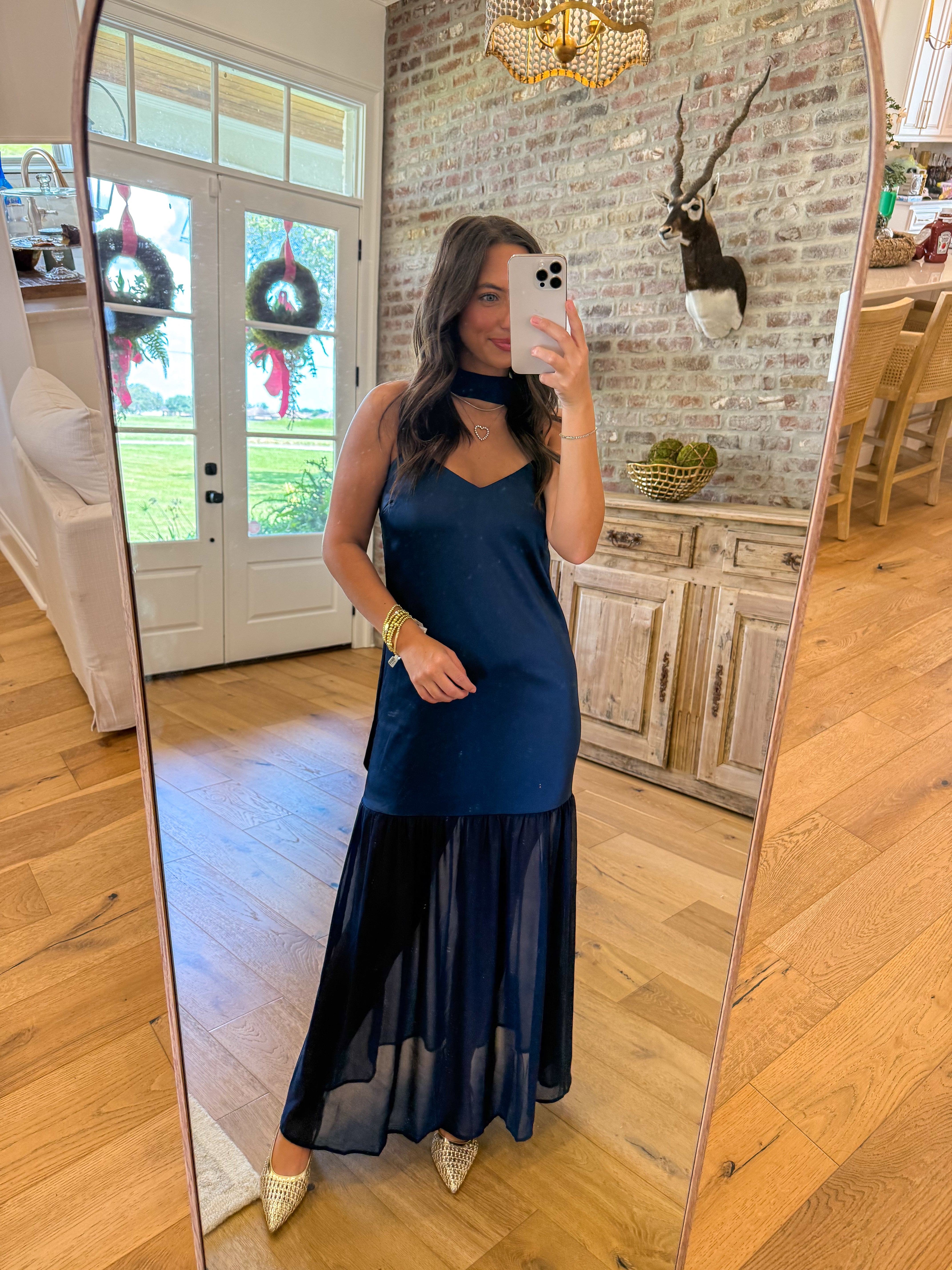 The Evangeline Chiffon Maxi Navy