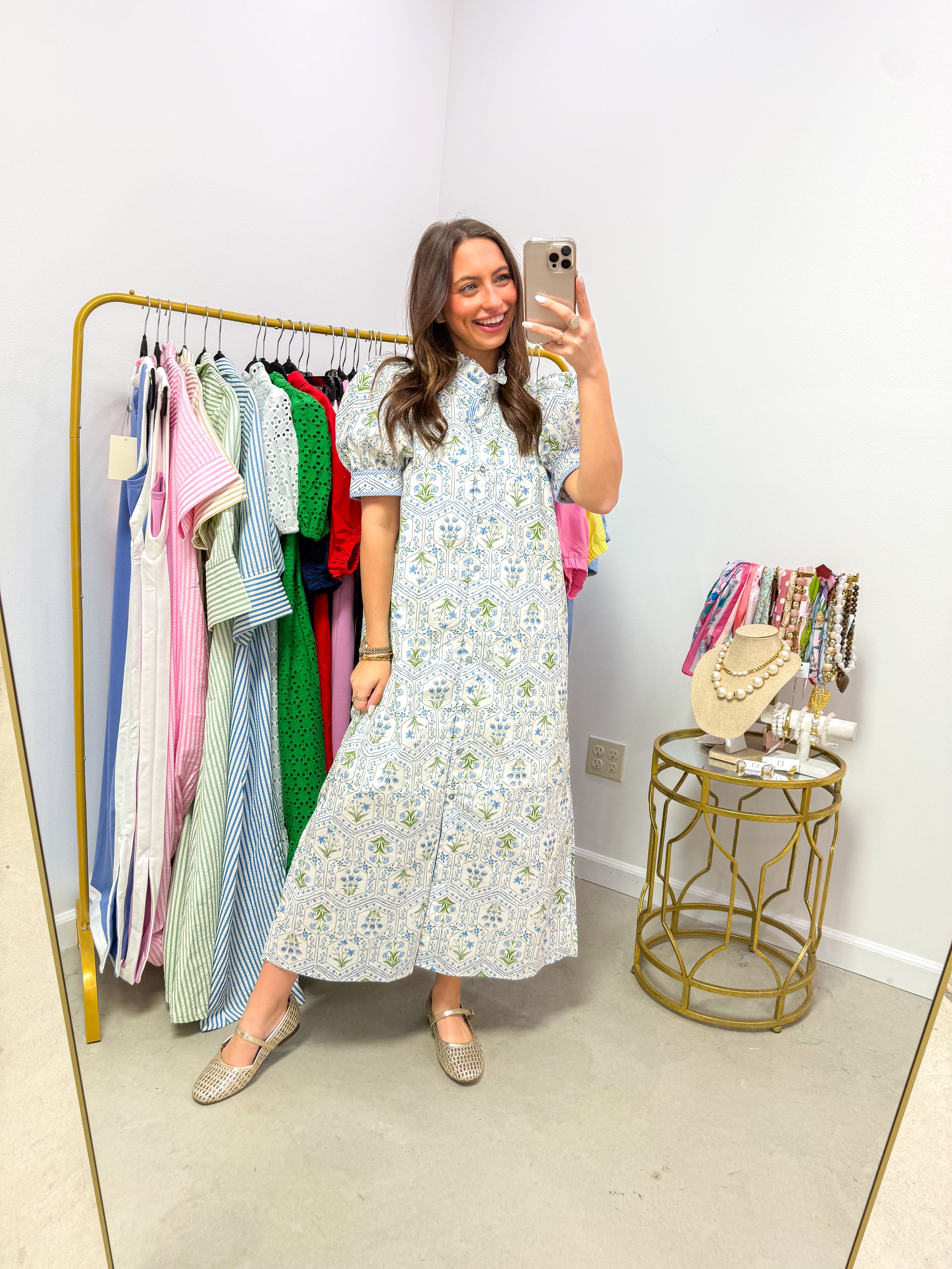 Blooming Grace Blue Floral Midi