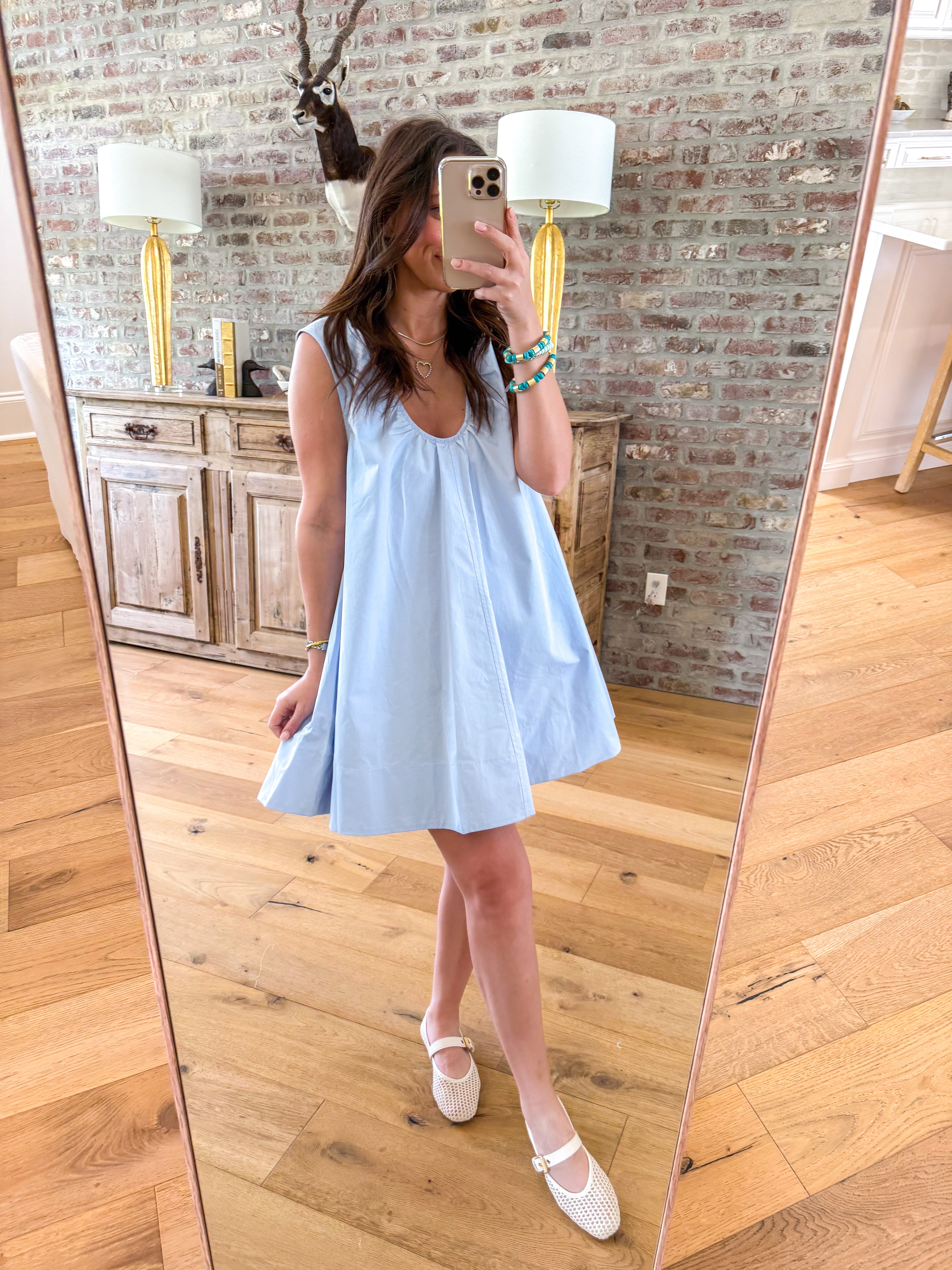 Kasey Blue Sleeveless Swing Mini