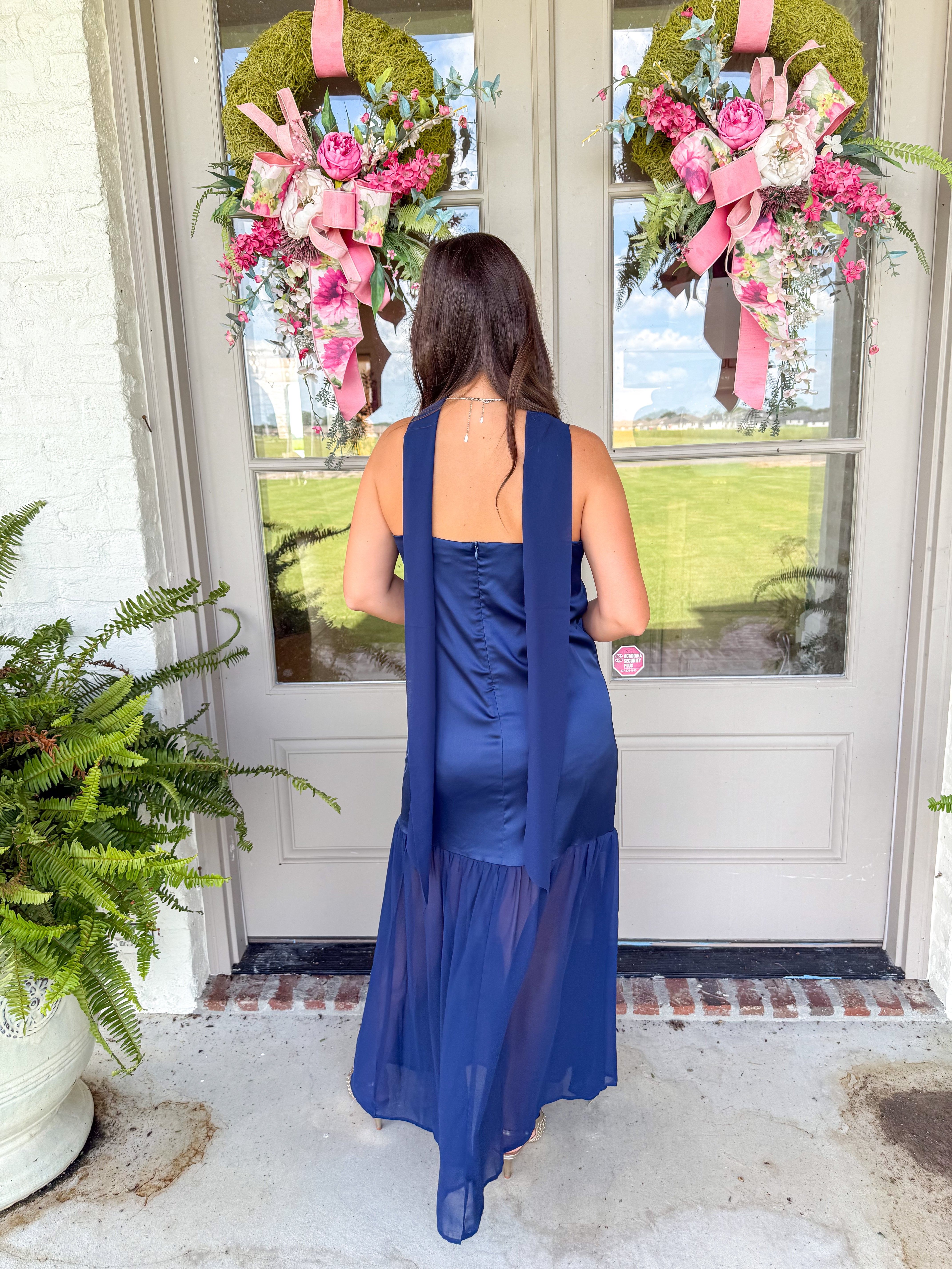 The Evangeline Chiffon Maxi Navy