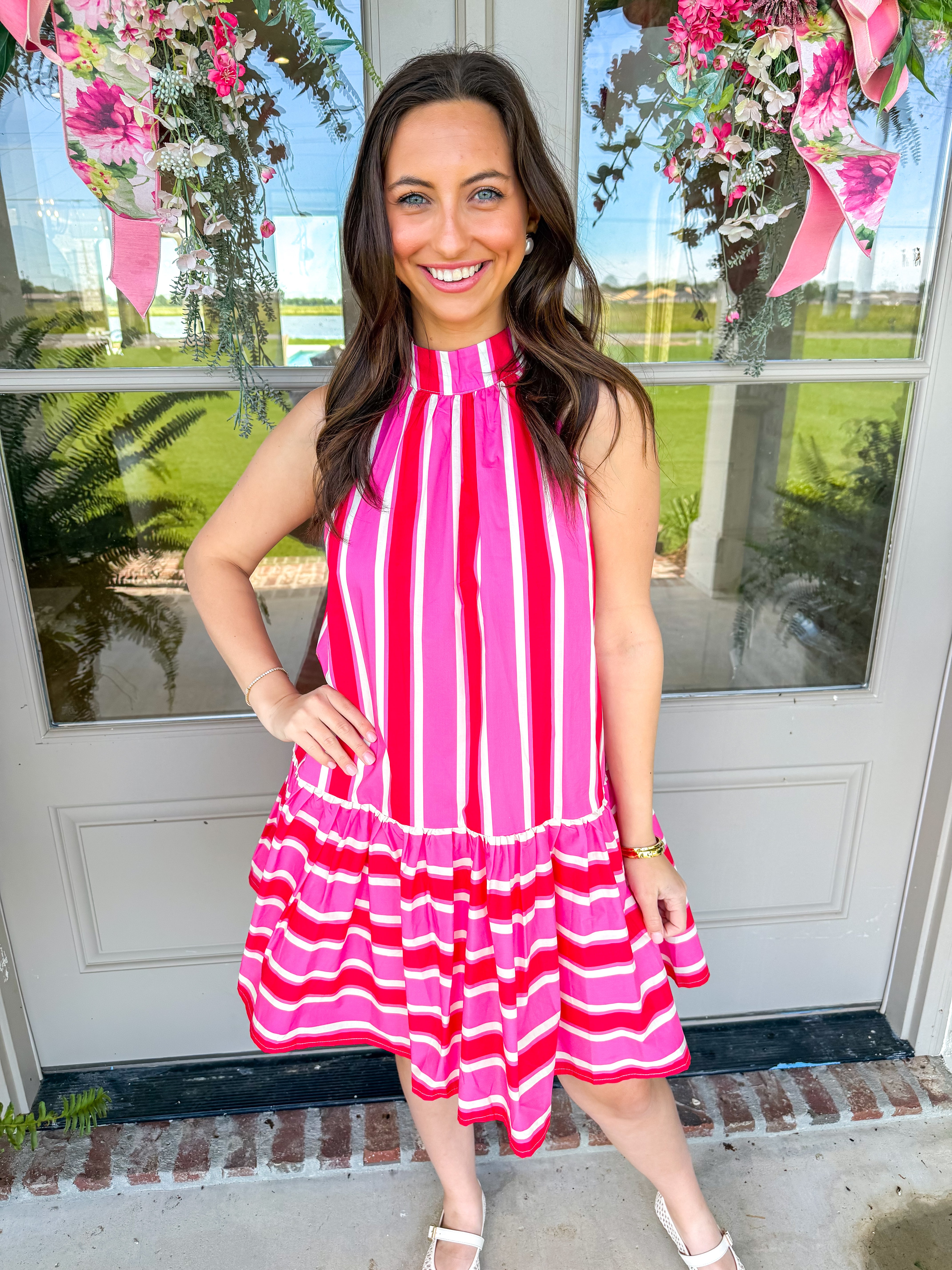 Candy Stripe Halter Mini