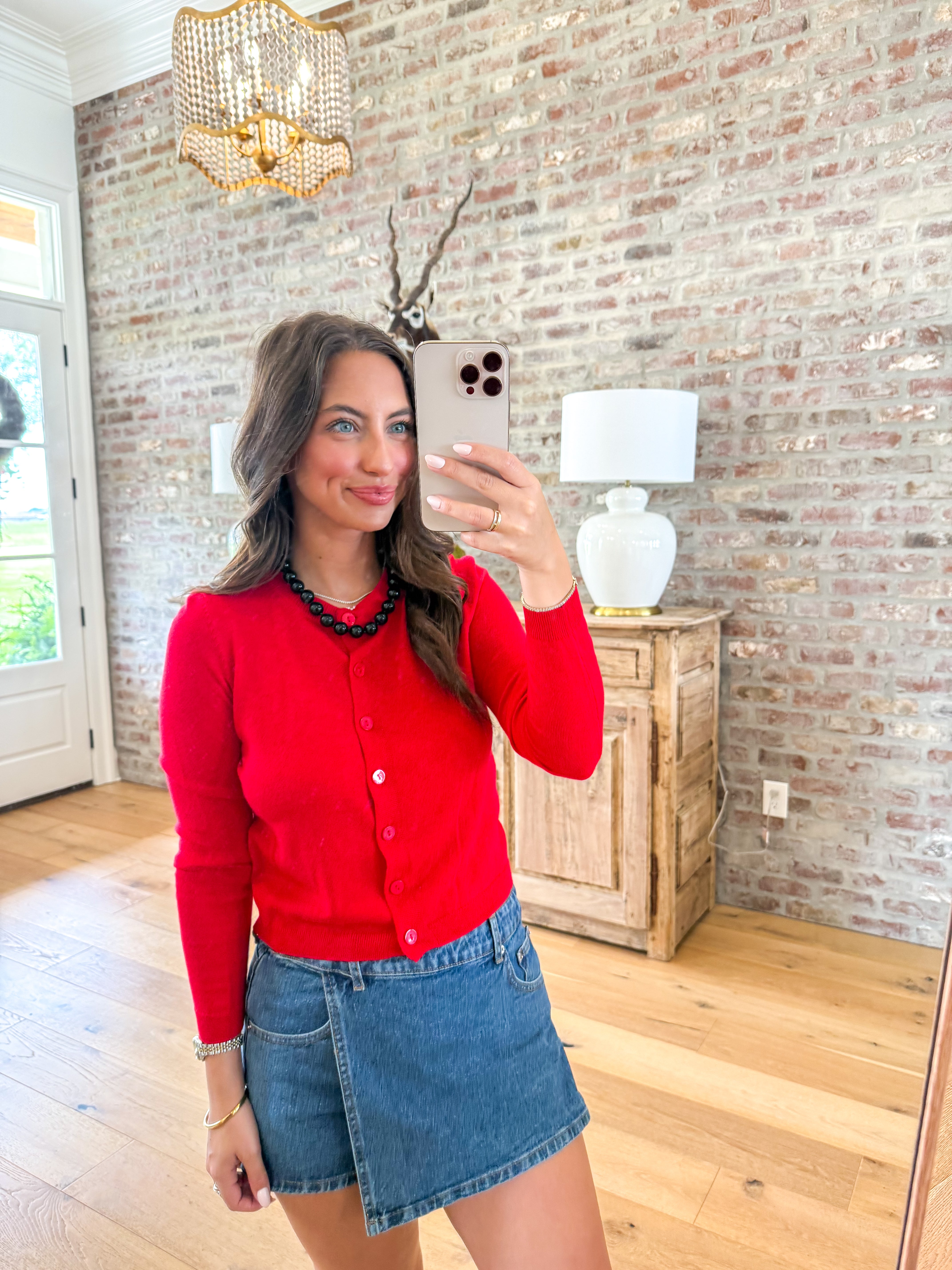 Gianna Knit Cardigan Red