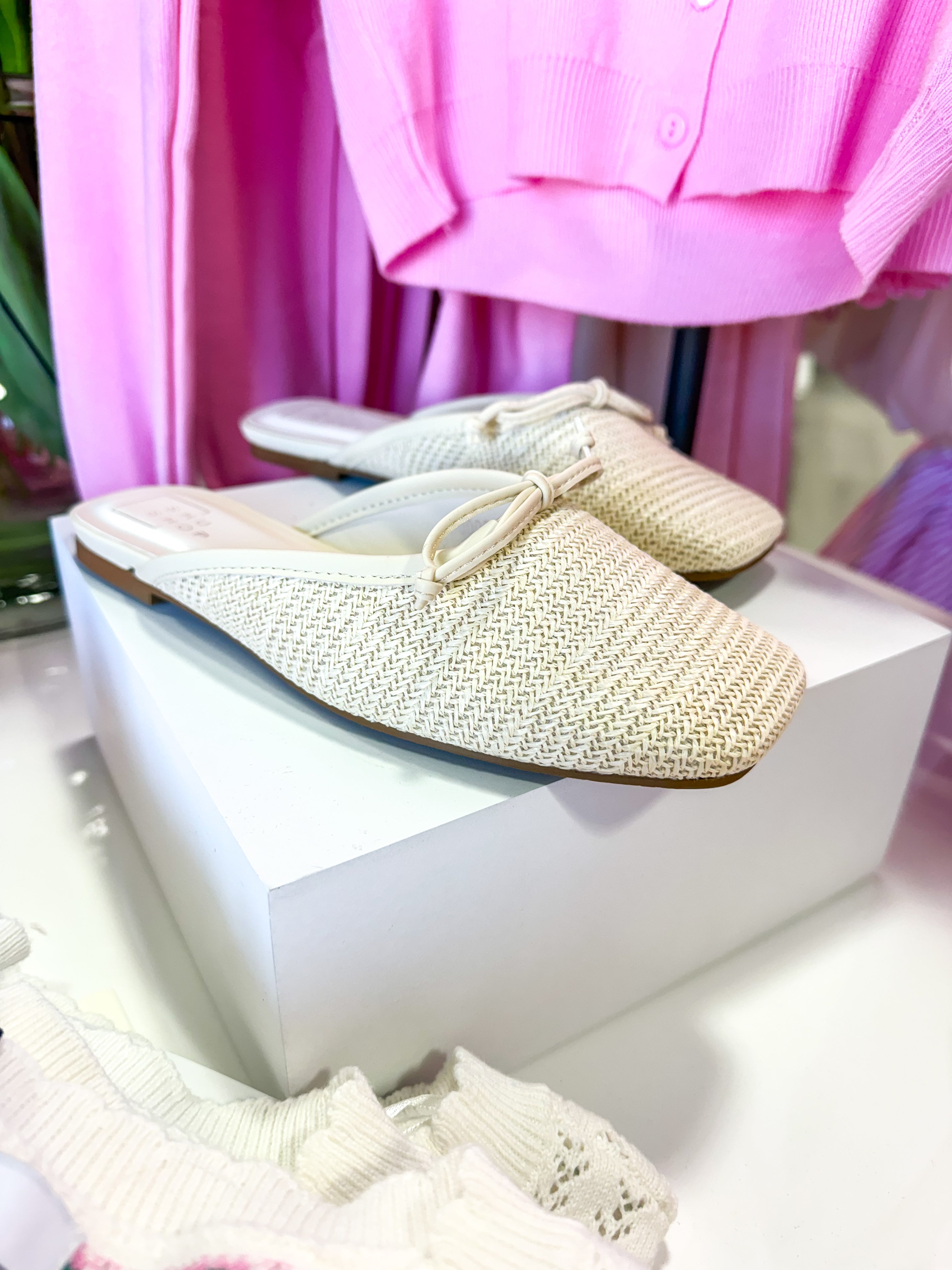 Andrea Bone Woven Flats