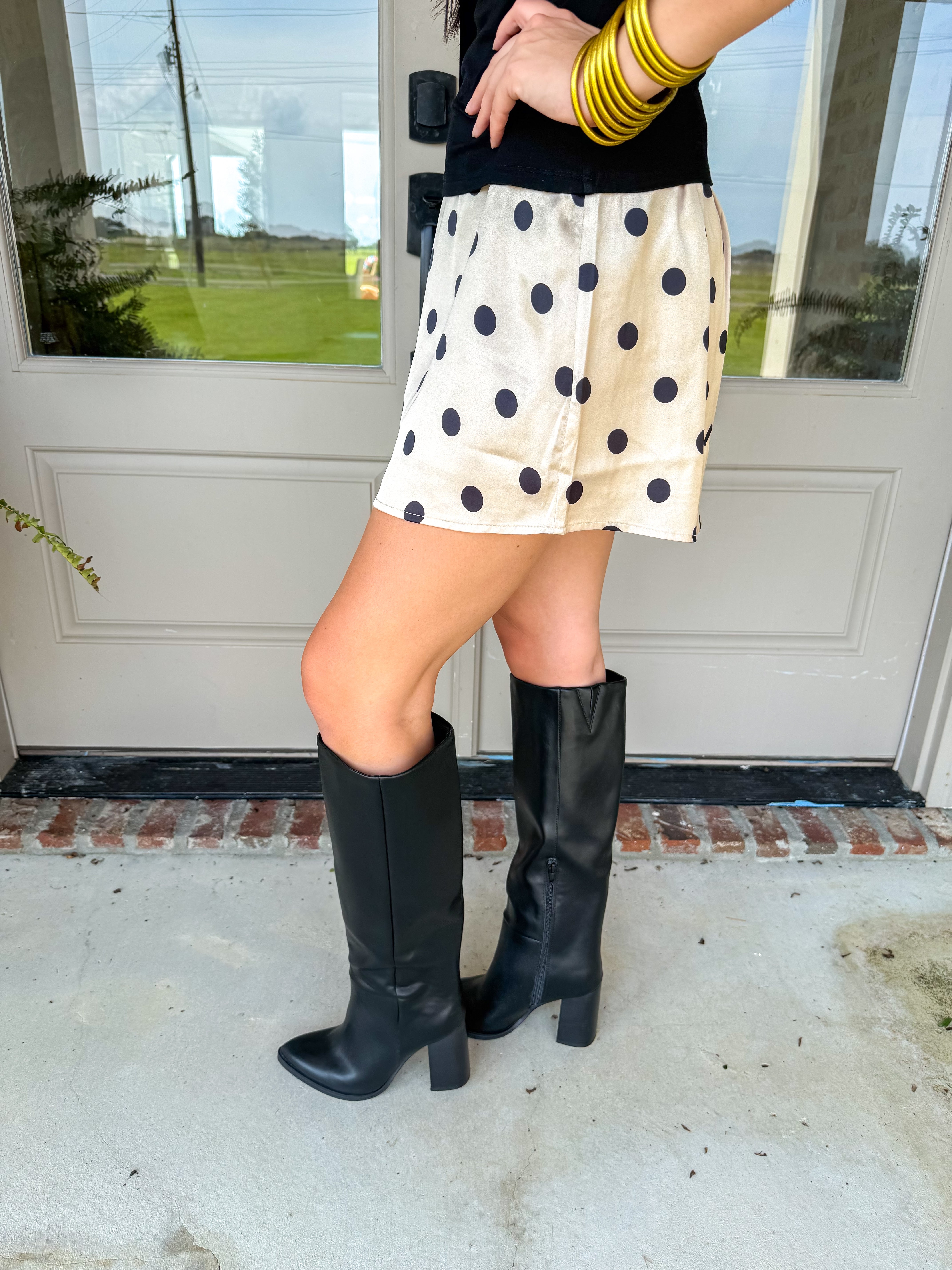 The Dottie Mini in Black& Cream