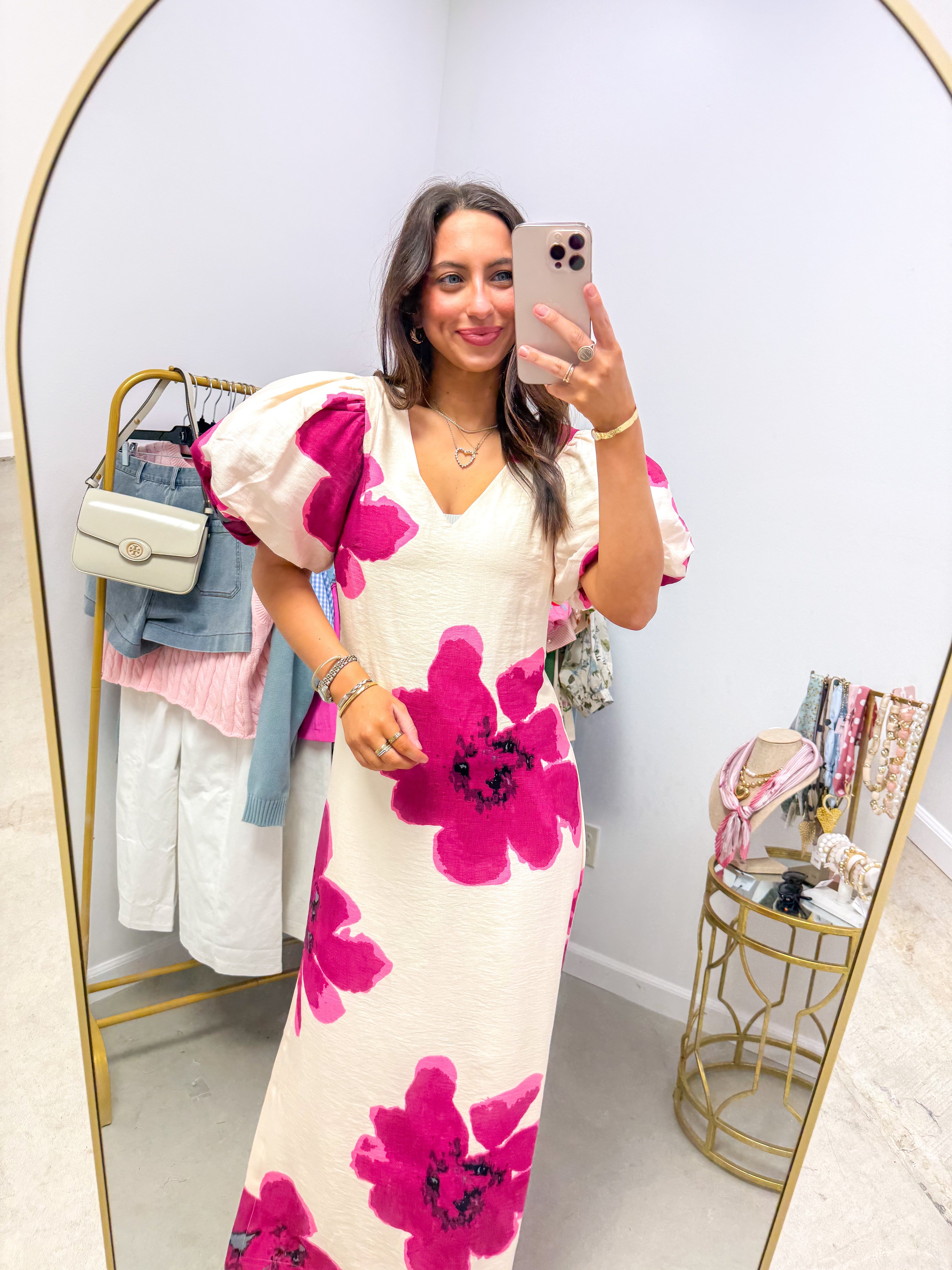 Audrey Fuchsia A-Line Floral Maxi