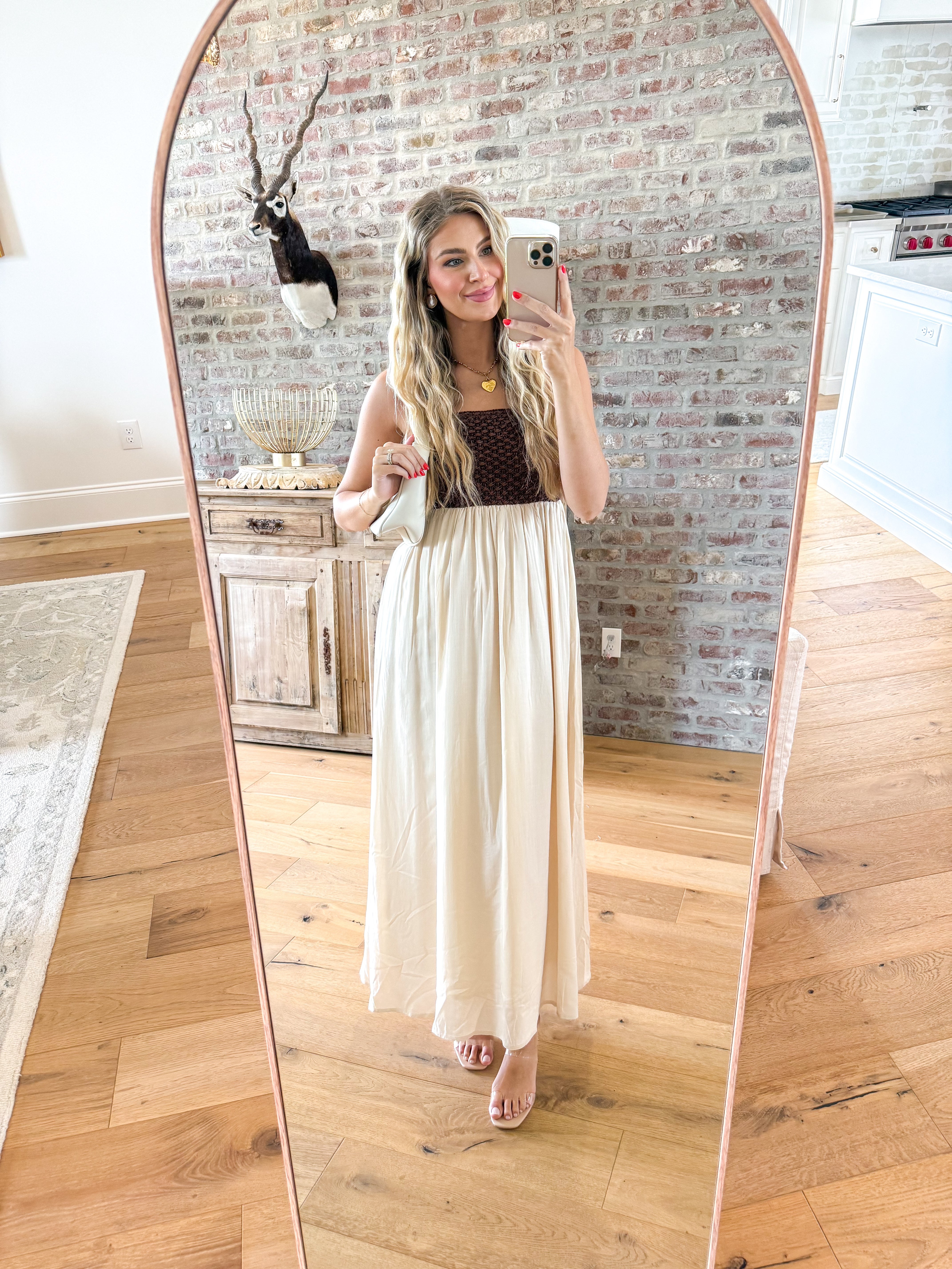 Jane Basket Weave Mixed Media Maxi