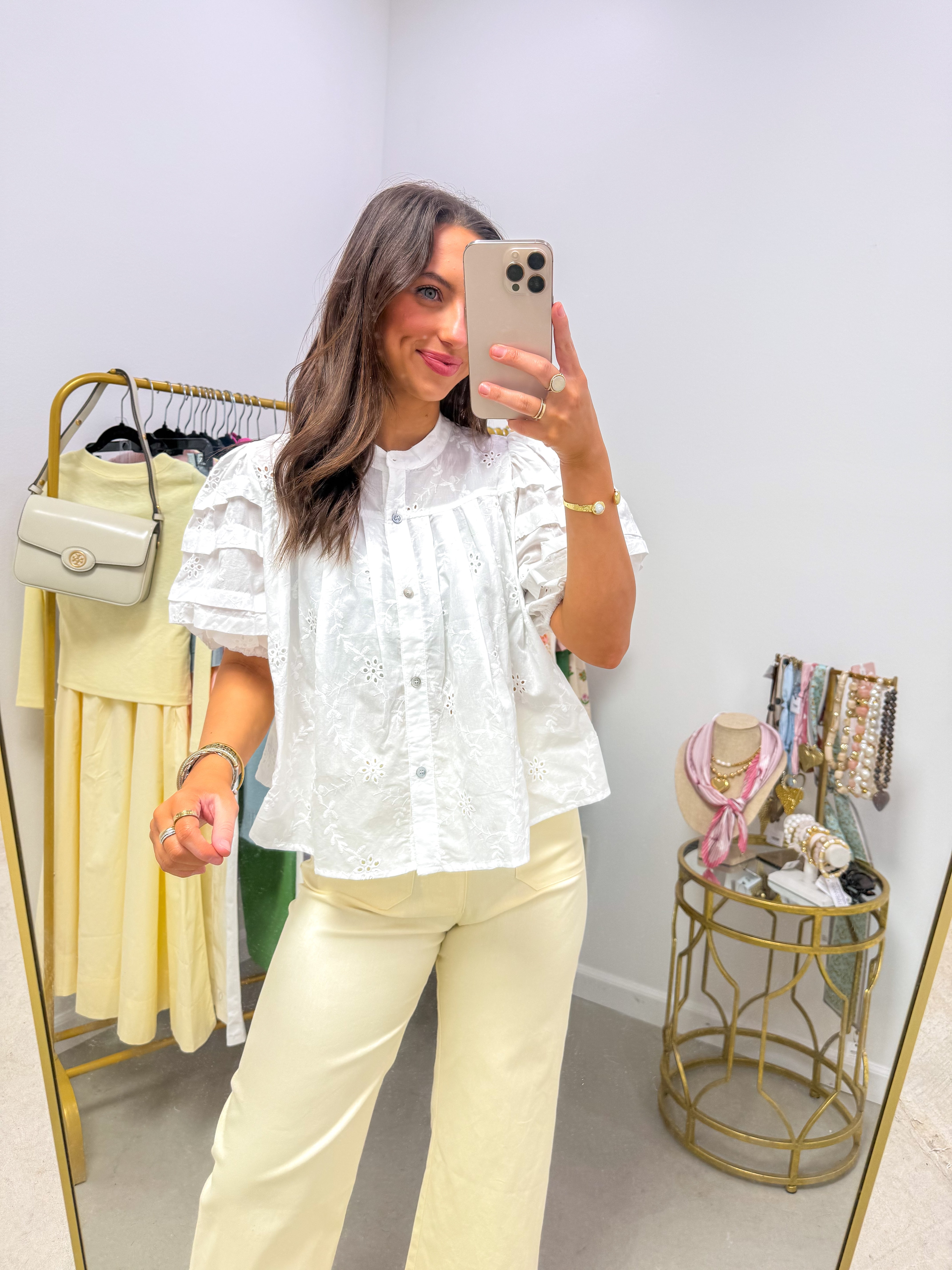 Tilly Bubble White Blouse