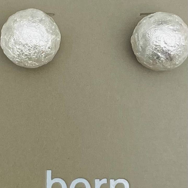 Mache Pearl White Earrings