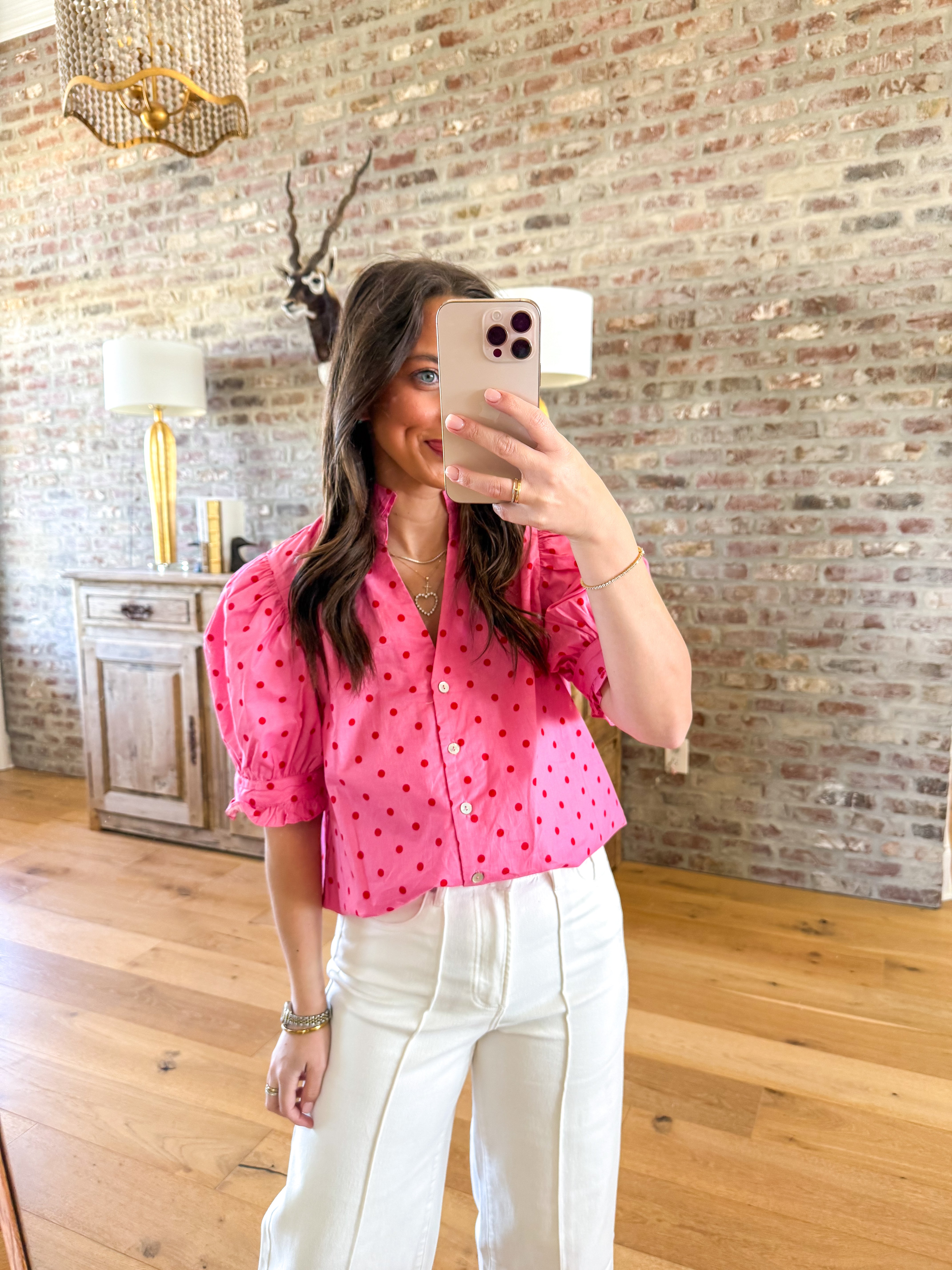 Polka Dot Lover Blouse Pink