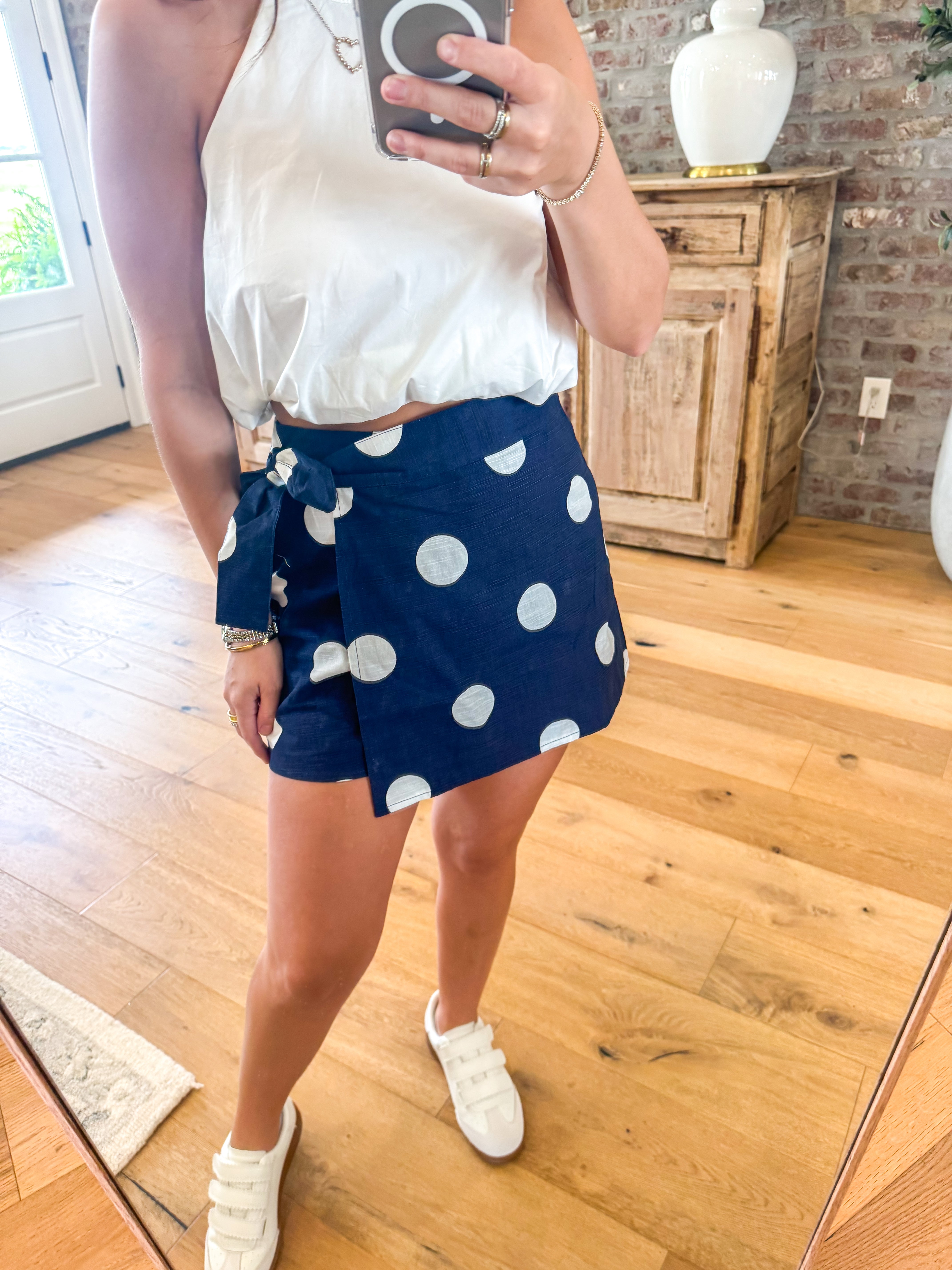 Polka Dot Wrap Skort