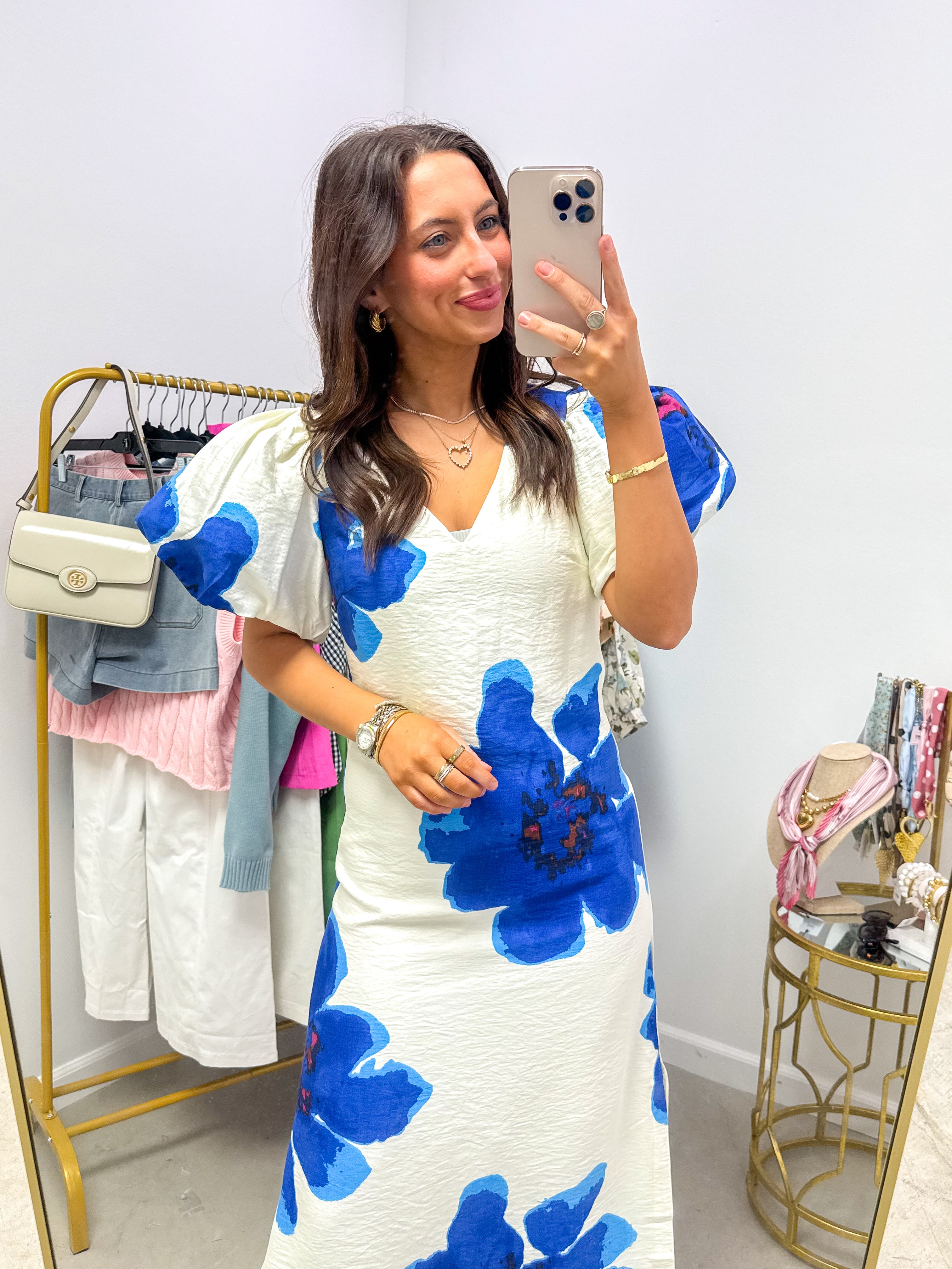 Audrey Royal A-Line Floral Maxi