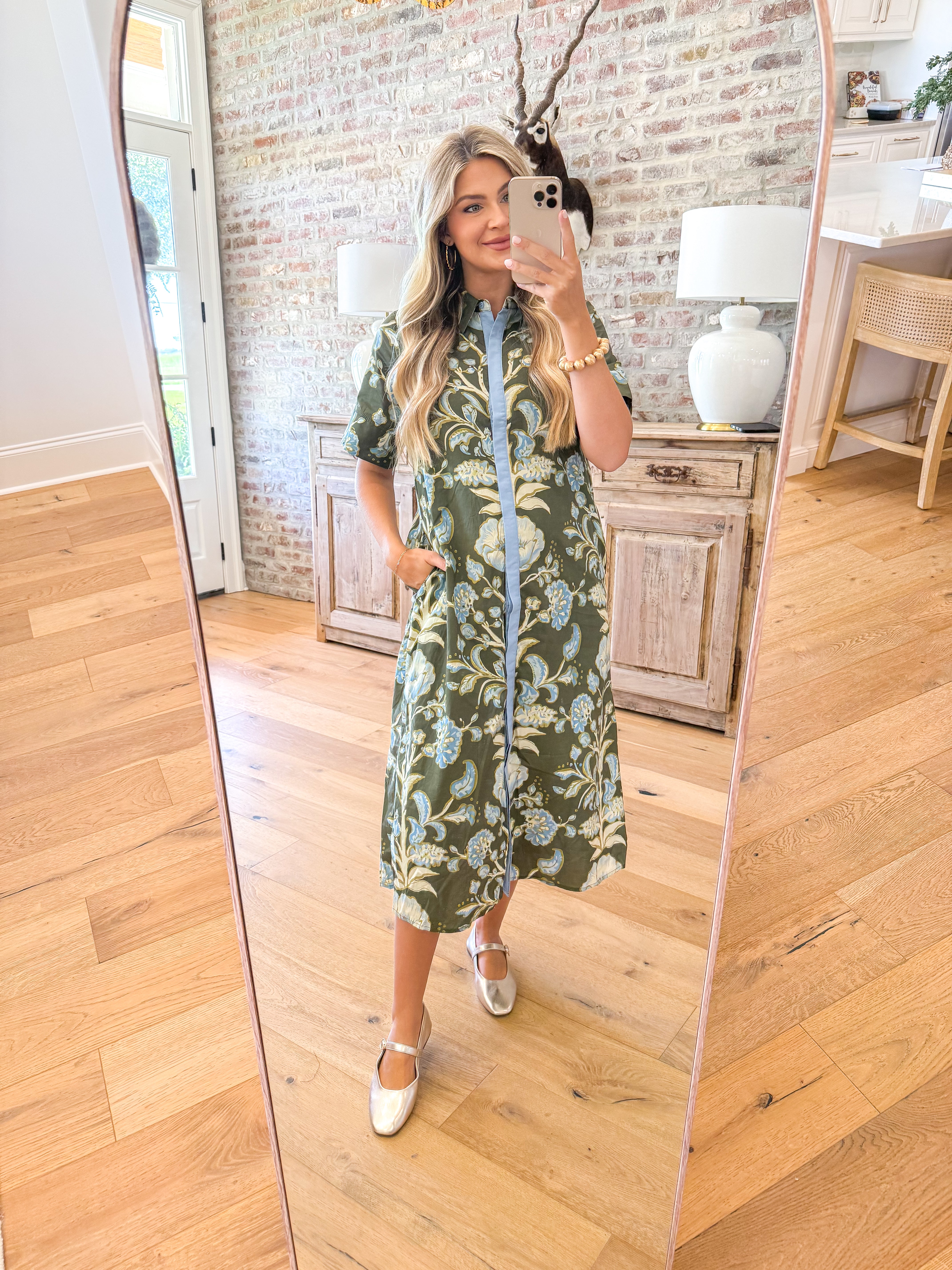 Olive & Bloom Floral Midi Dress