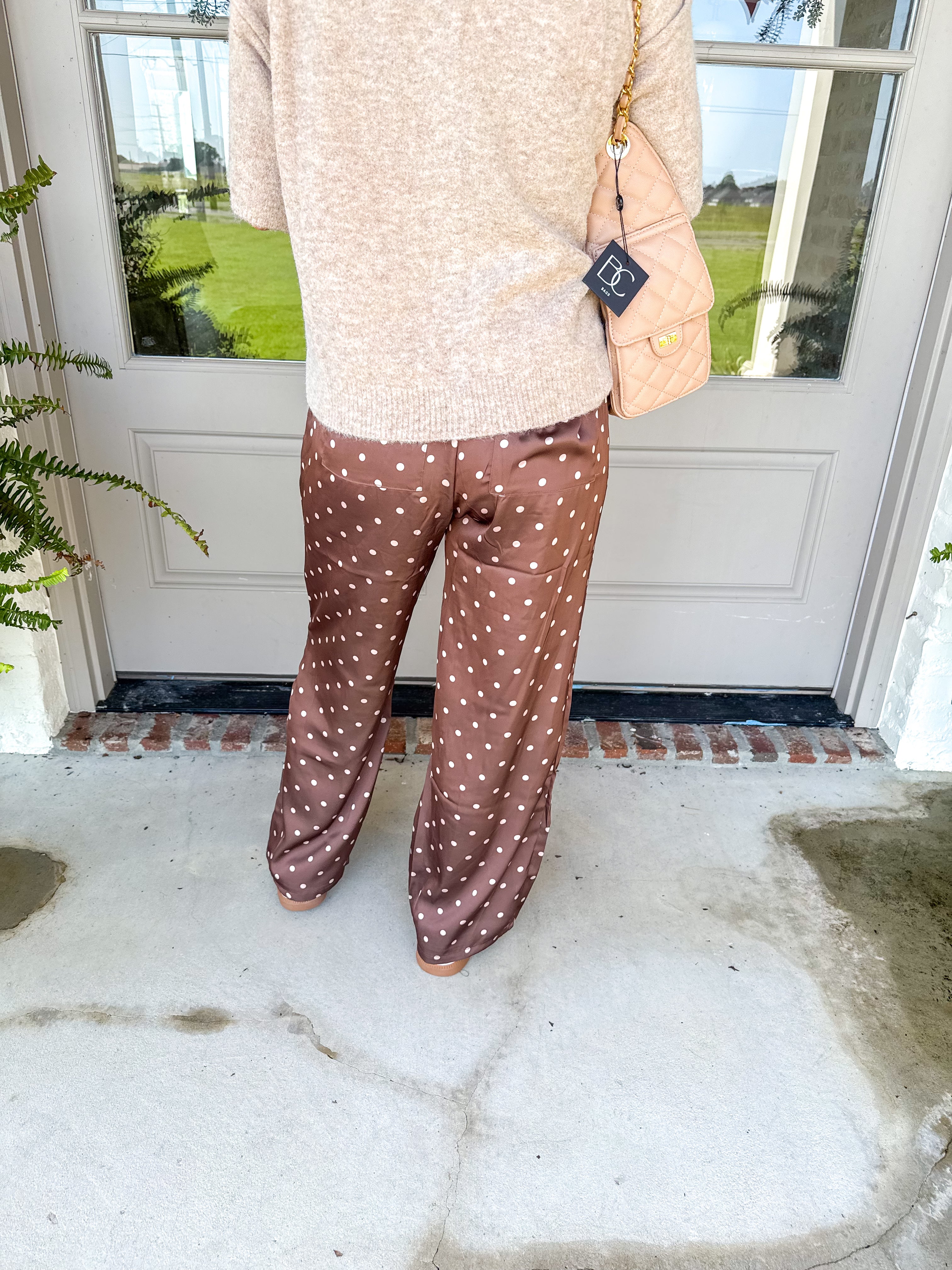 Chocolate Dot Drawstring Trousers