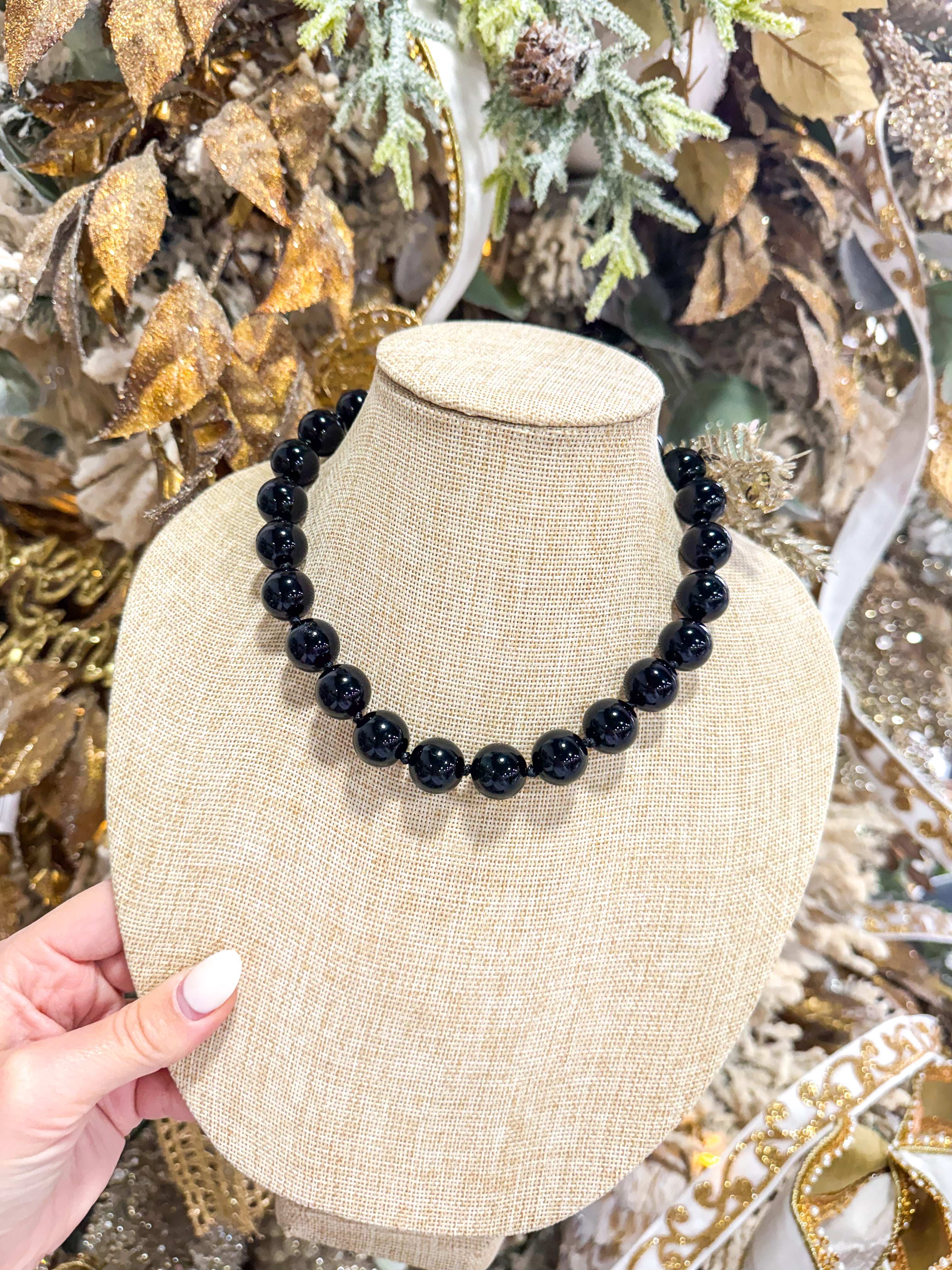 Black Bead Necklace