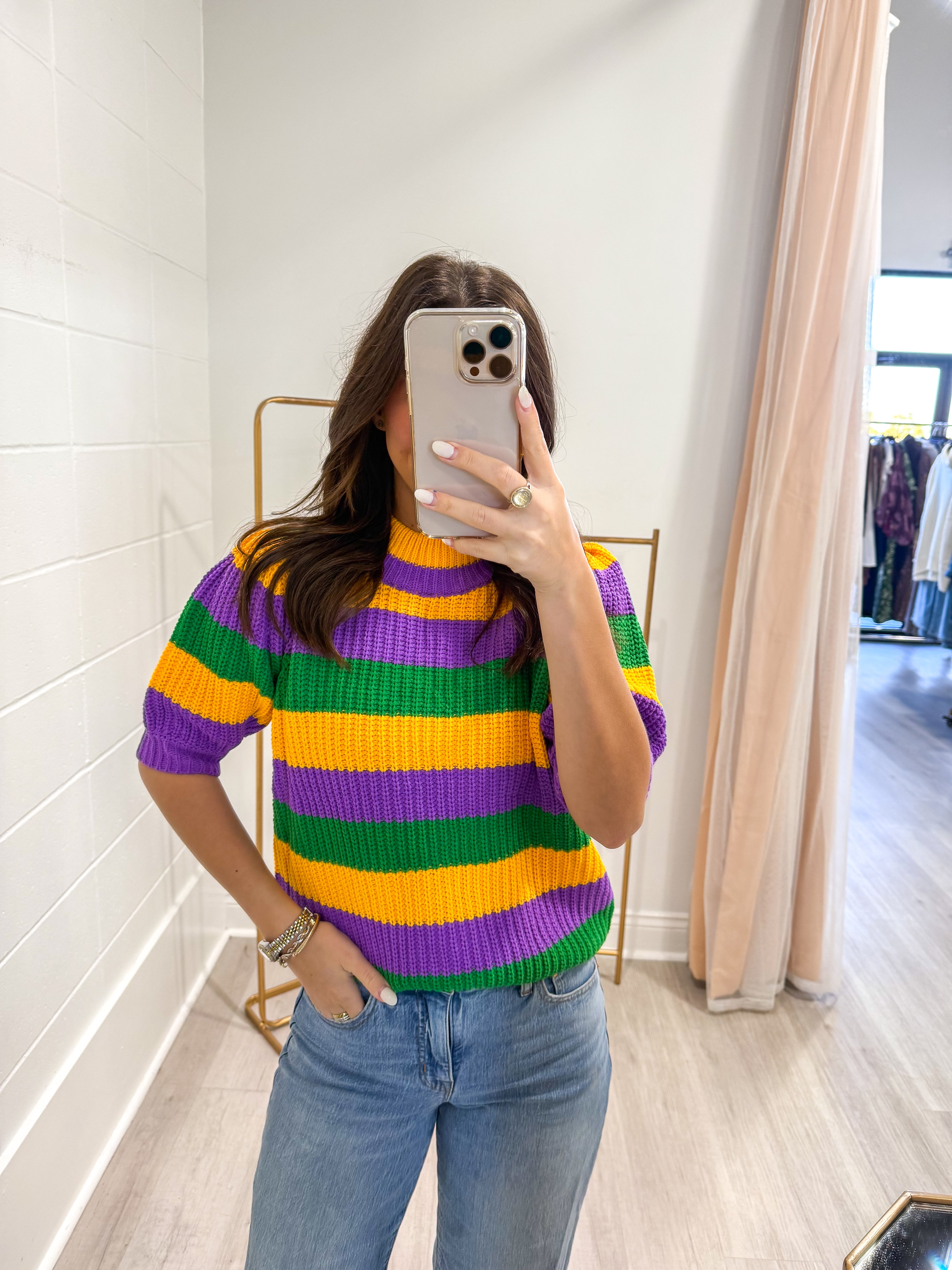 Bold Stipe Chunky MG Sweater