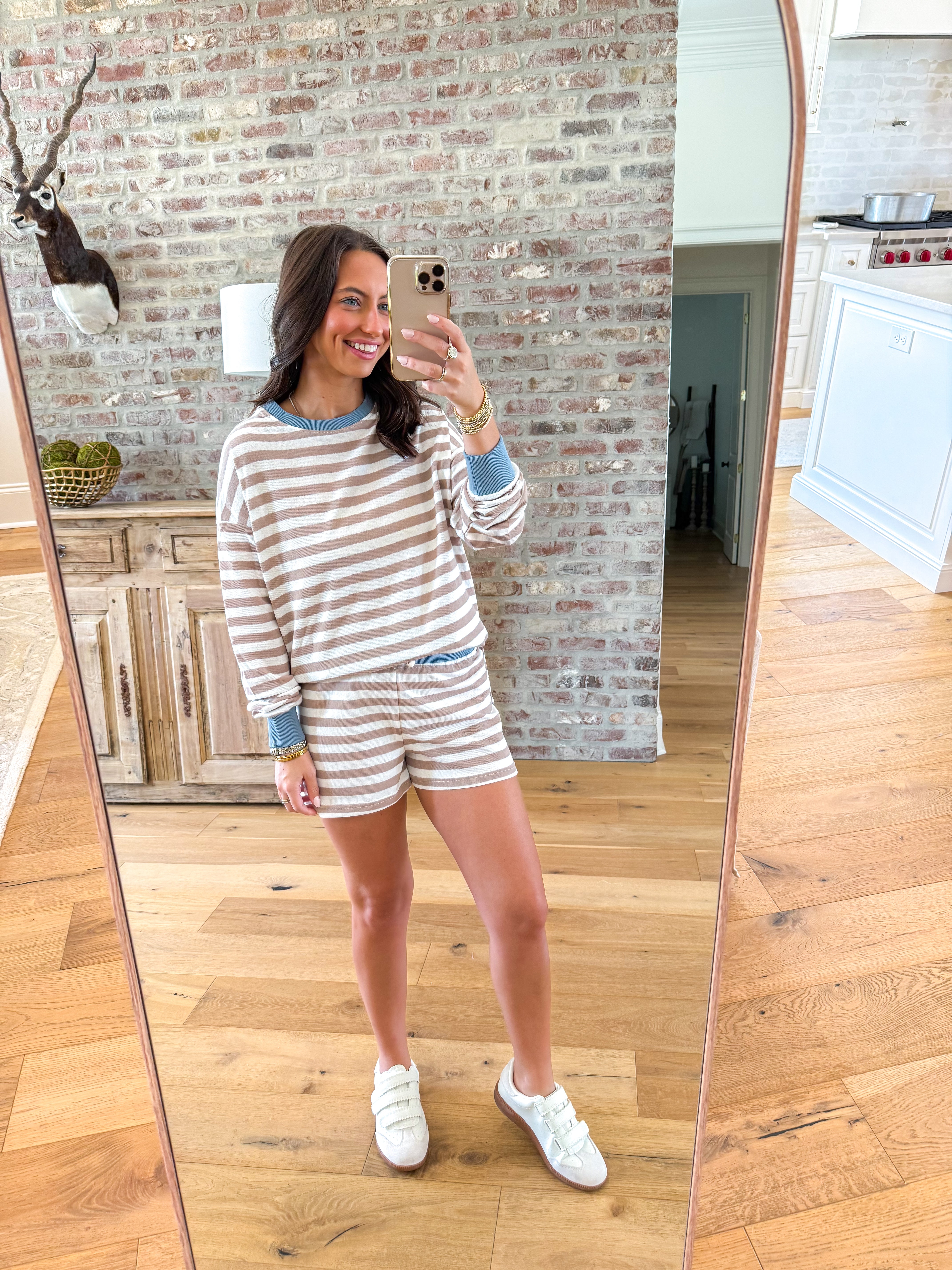 Avril Striped Set Beige/Blue