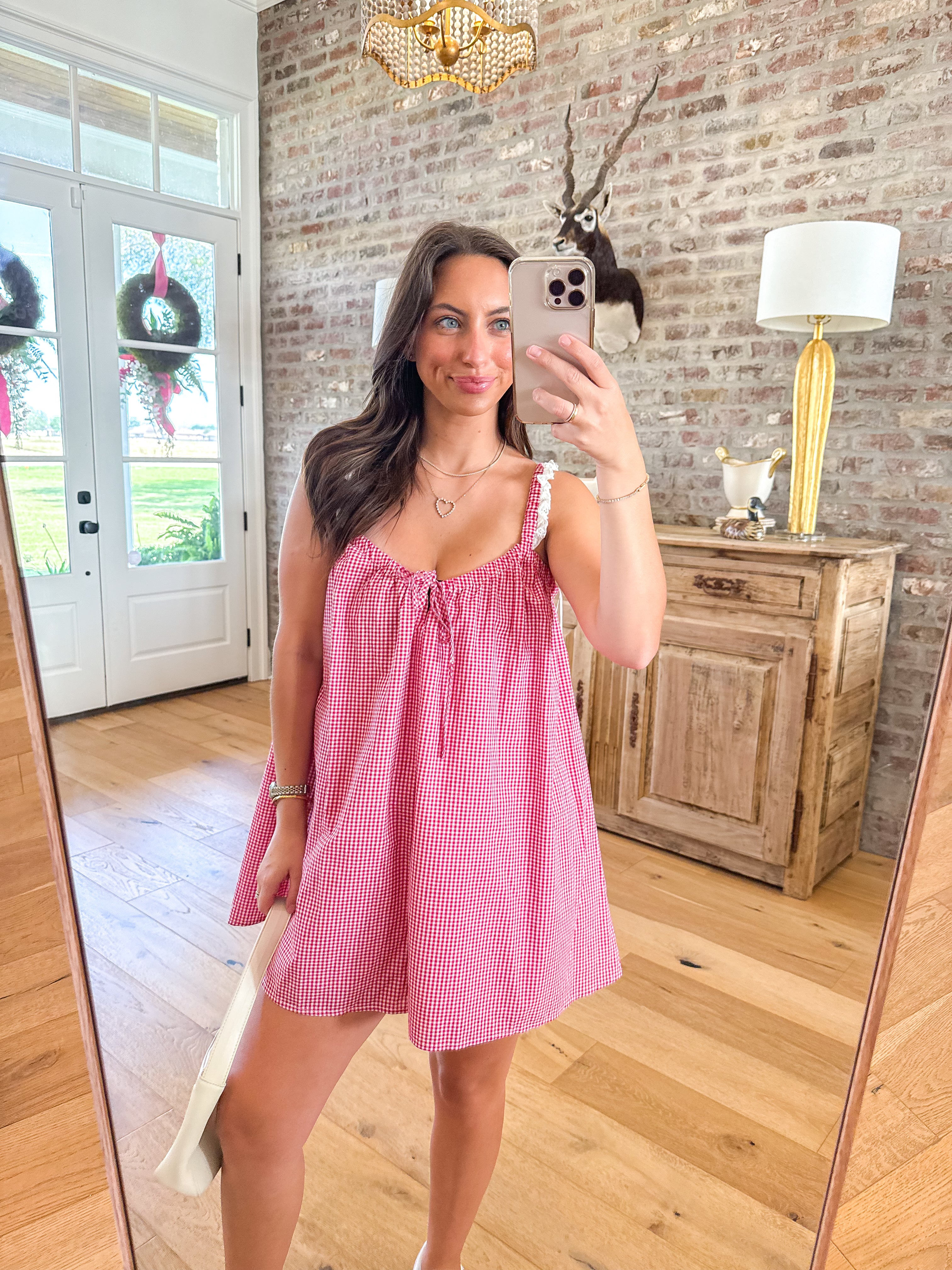 Sweet Tea Red Gingham Romper