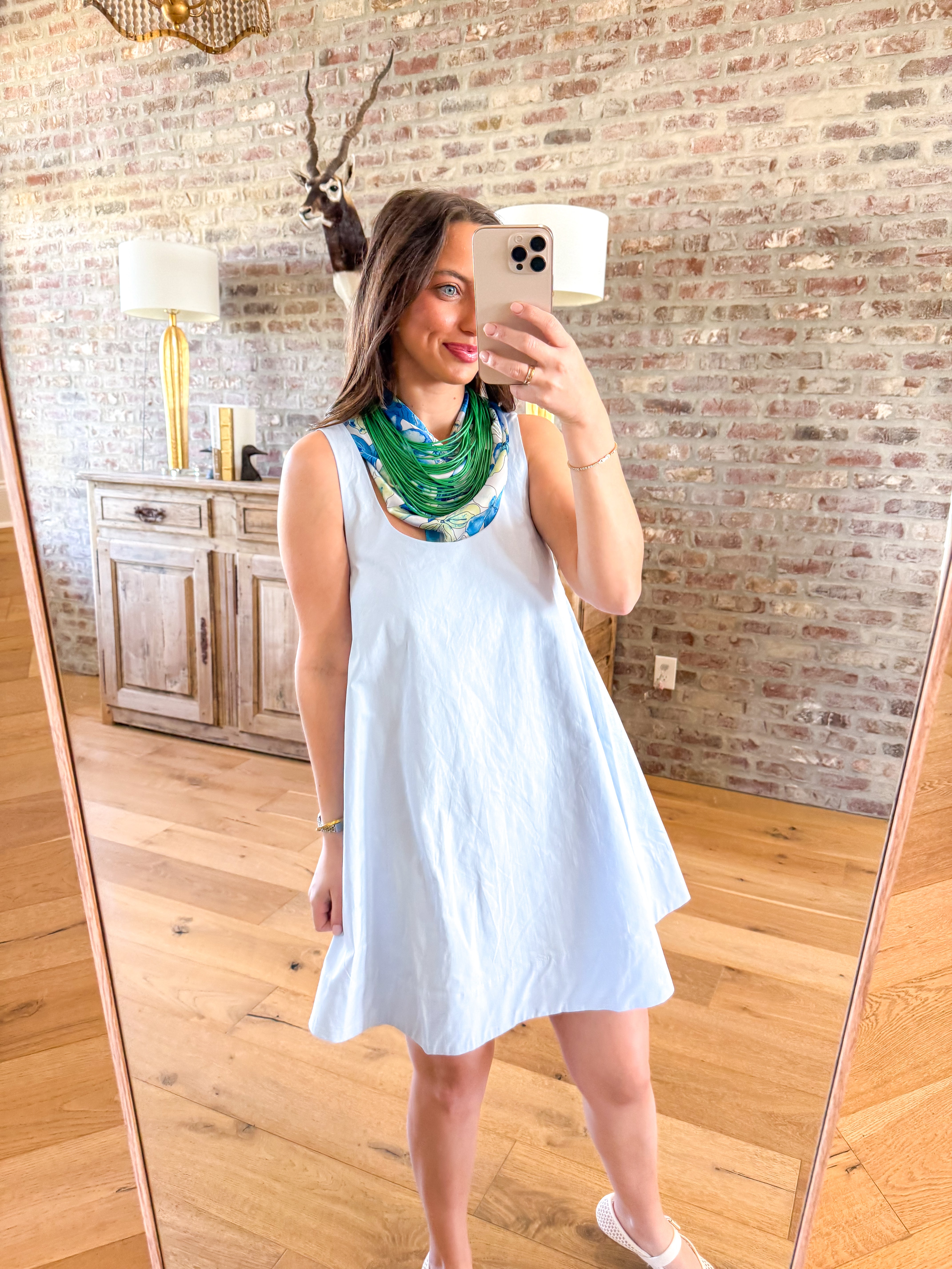Ariel Sleeveless Swing Light Blue Mini