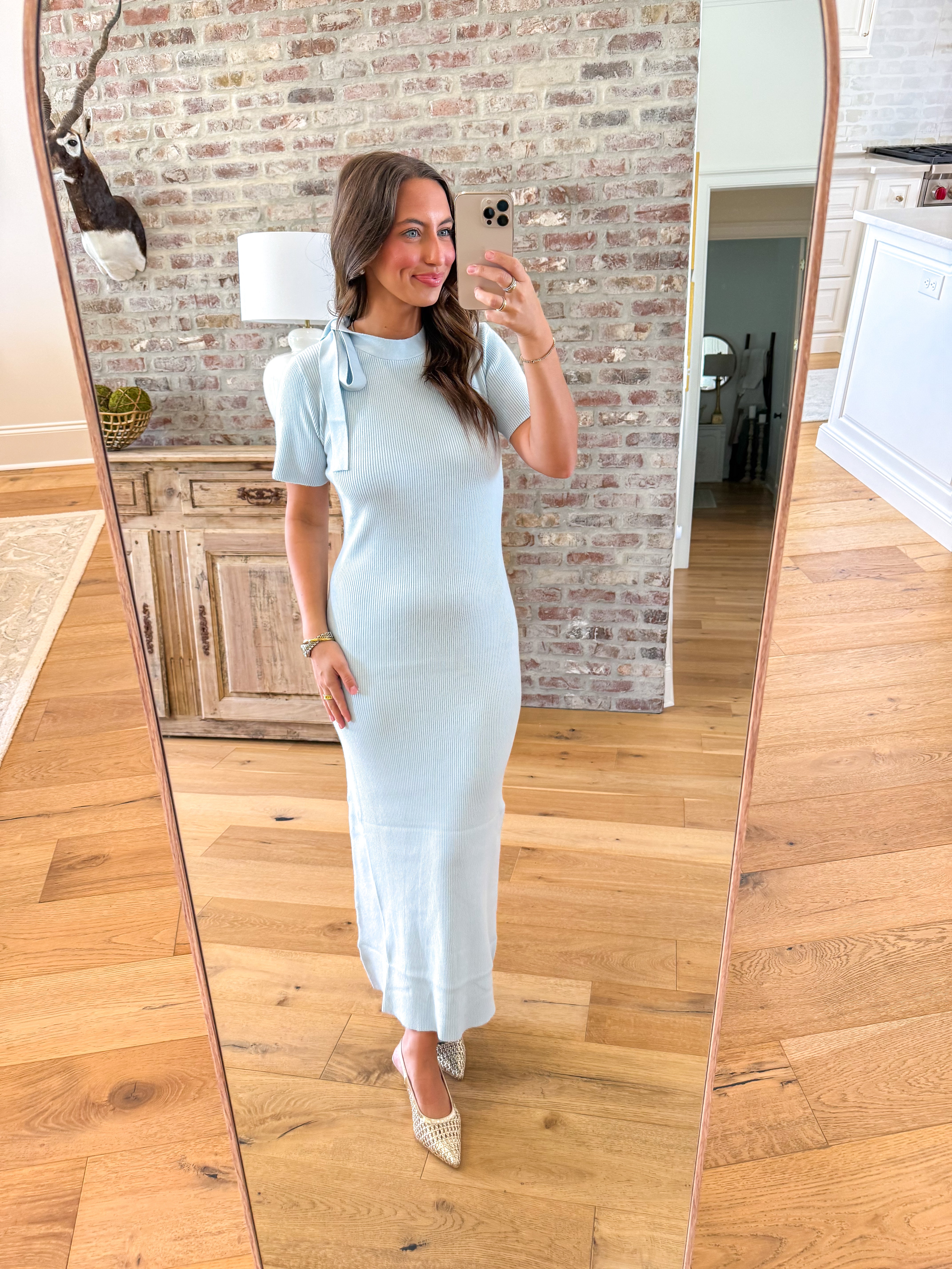 The Serena Tie-Neck Maxi Blue