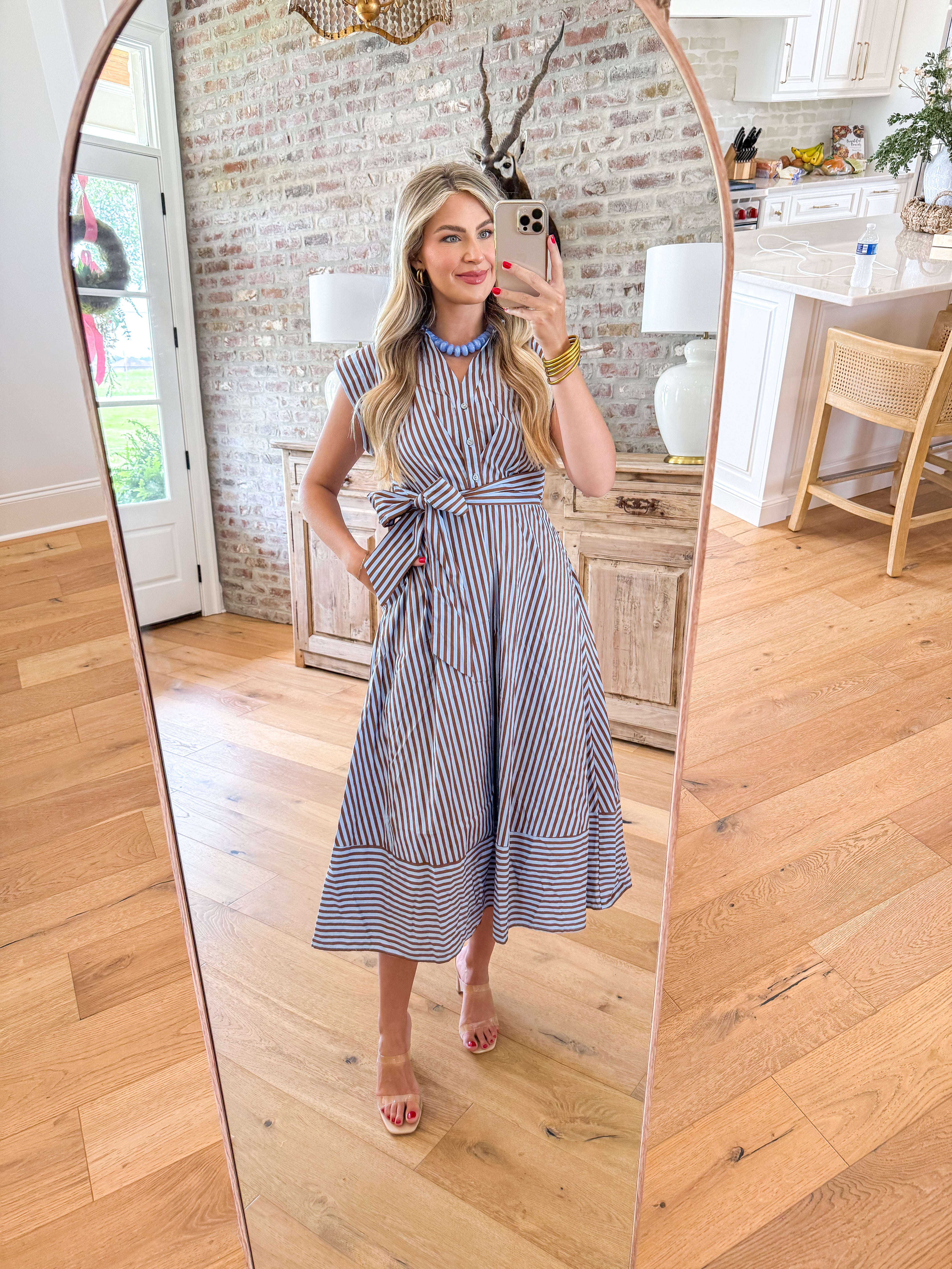 Nantucket Stripe Dress Blue/Brown