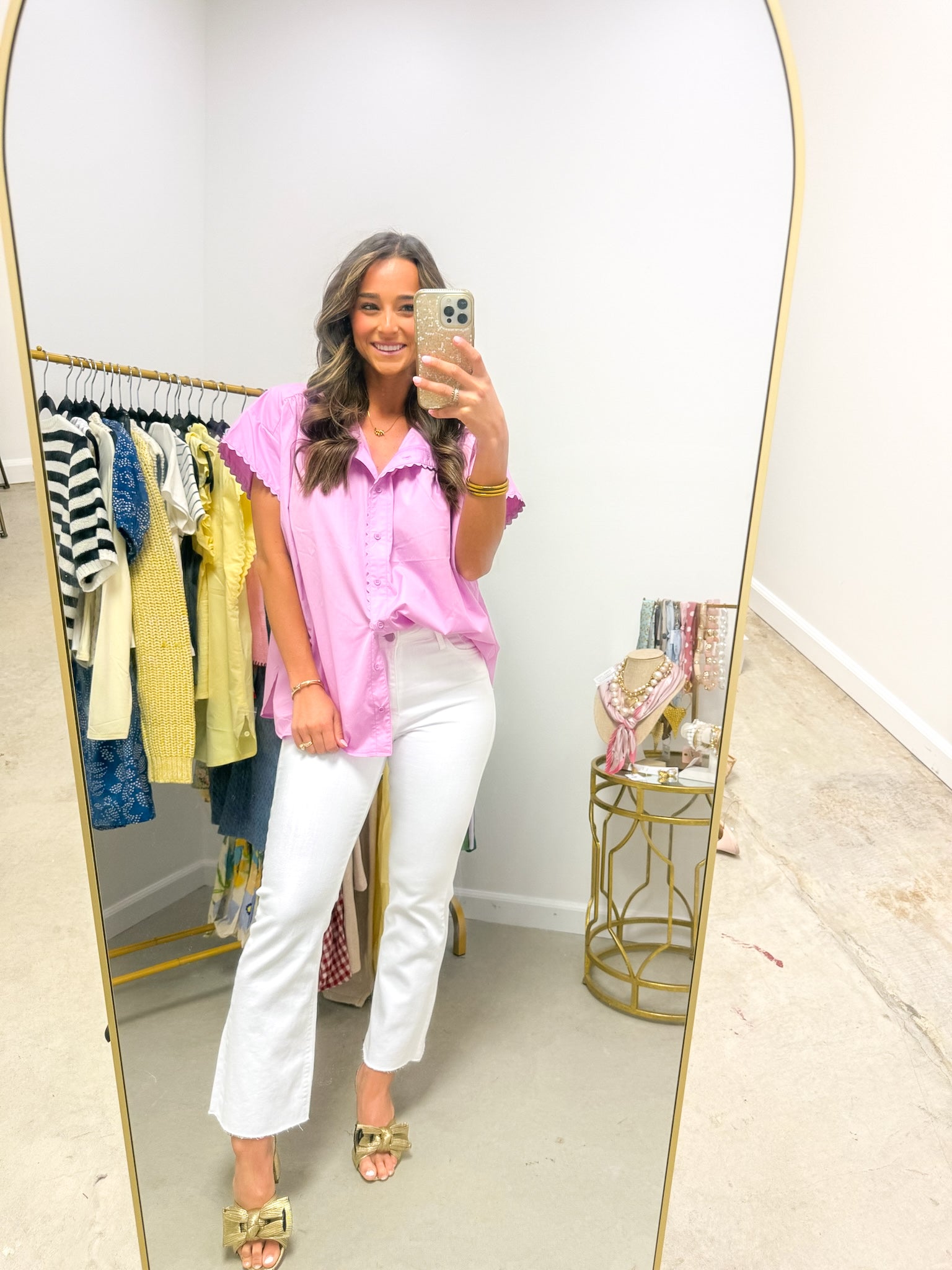 Scalloped Dreams Lilac Blouse